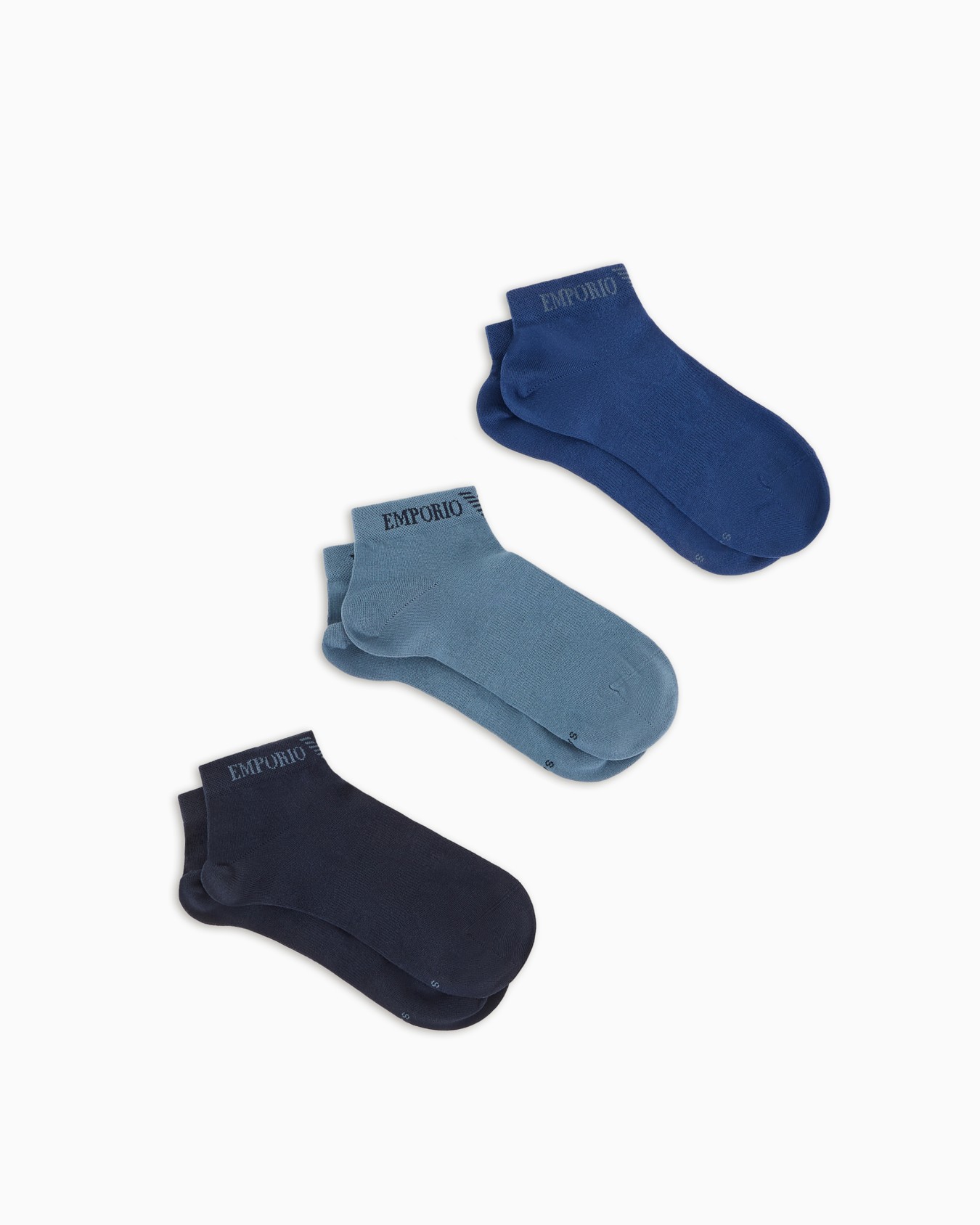 Three-pack of socks with jacquard Emporio Armani logo Slide 0