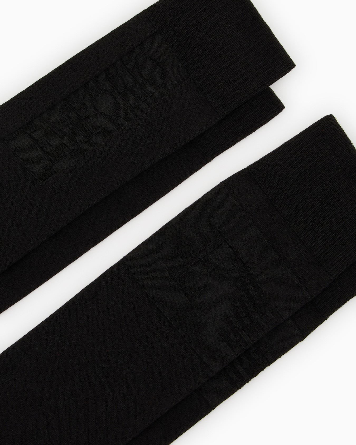 Two-pack of mercerised cotton knee-high socks with logo intarsia Slide 1