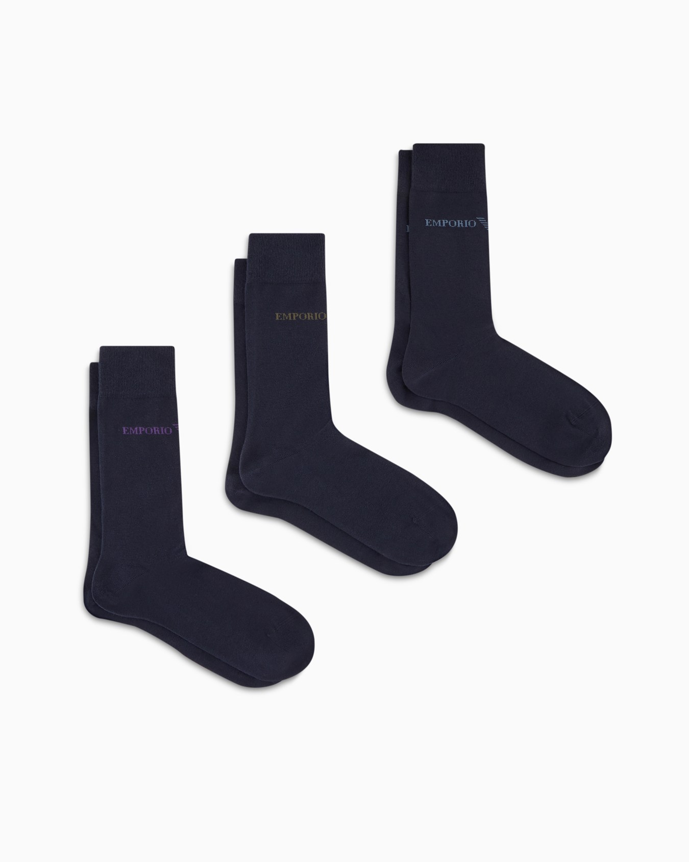 Three-pack of socks with jacquard logo Slide 0