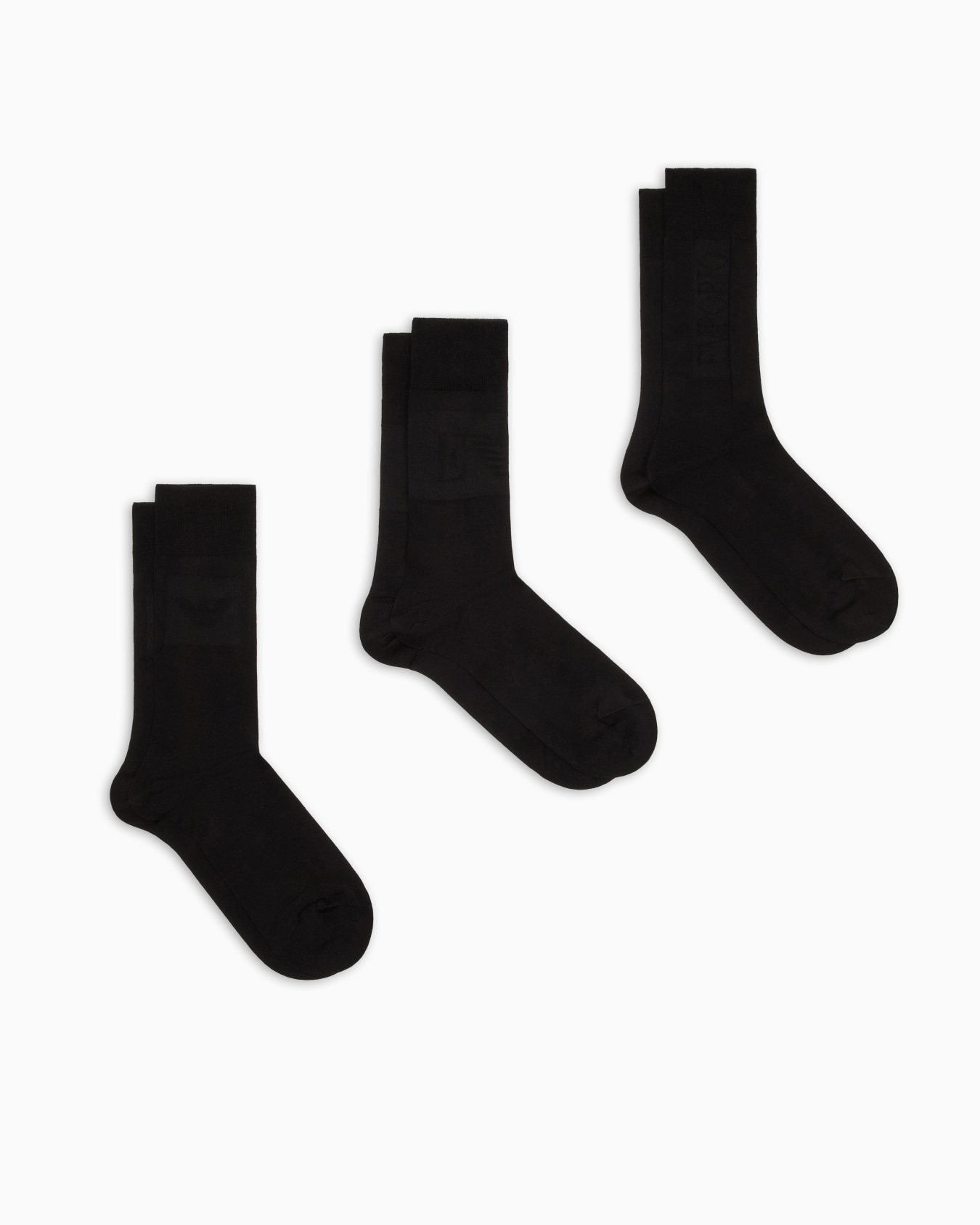 Three-pack of mercerised cotton socks with logo intarsia Slide 0