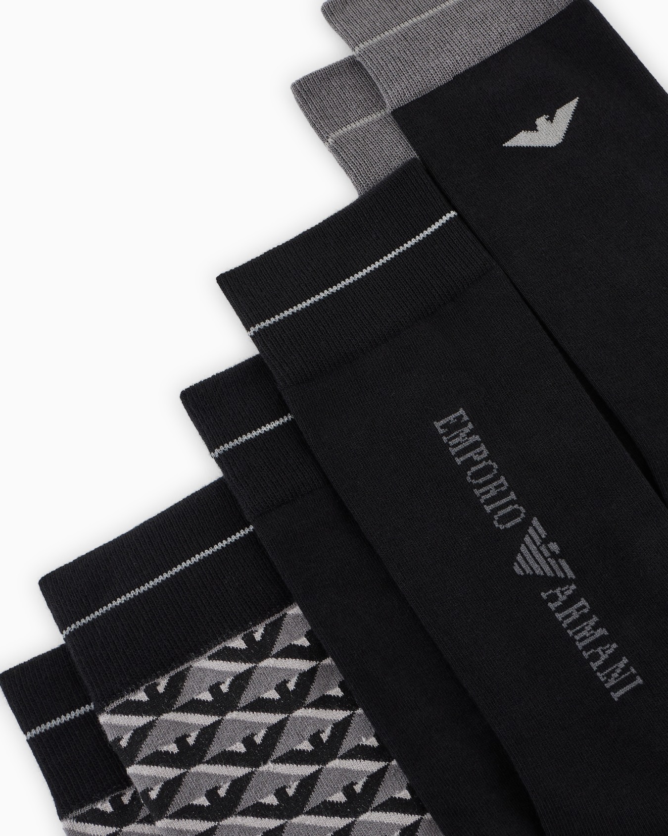 Paquete de tres pares de calcetines con fantasía de logotipo en tejido jacquard Diapositiva 1