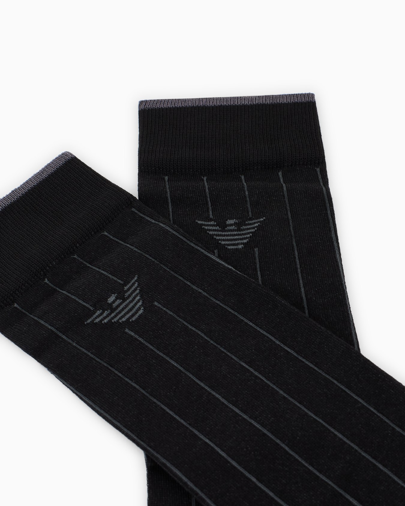 Striped mercerised cotton knee-high socks Slide 1