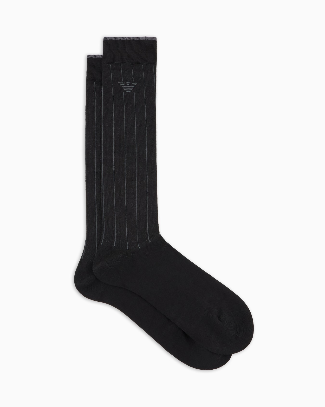 Striped mercerised cotton knee-high socks Slide 0