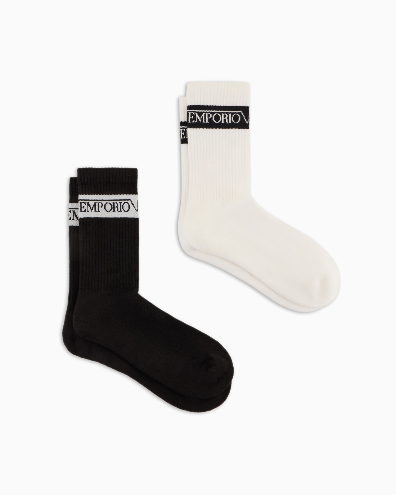 Paquete de dos pares de calcetines de rizo con logotipo Diapositiva 0