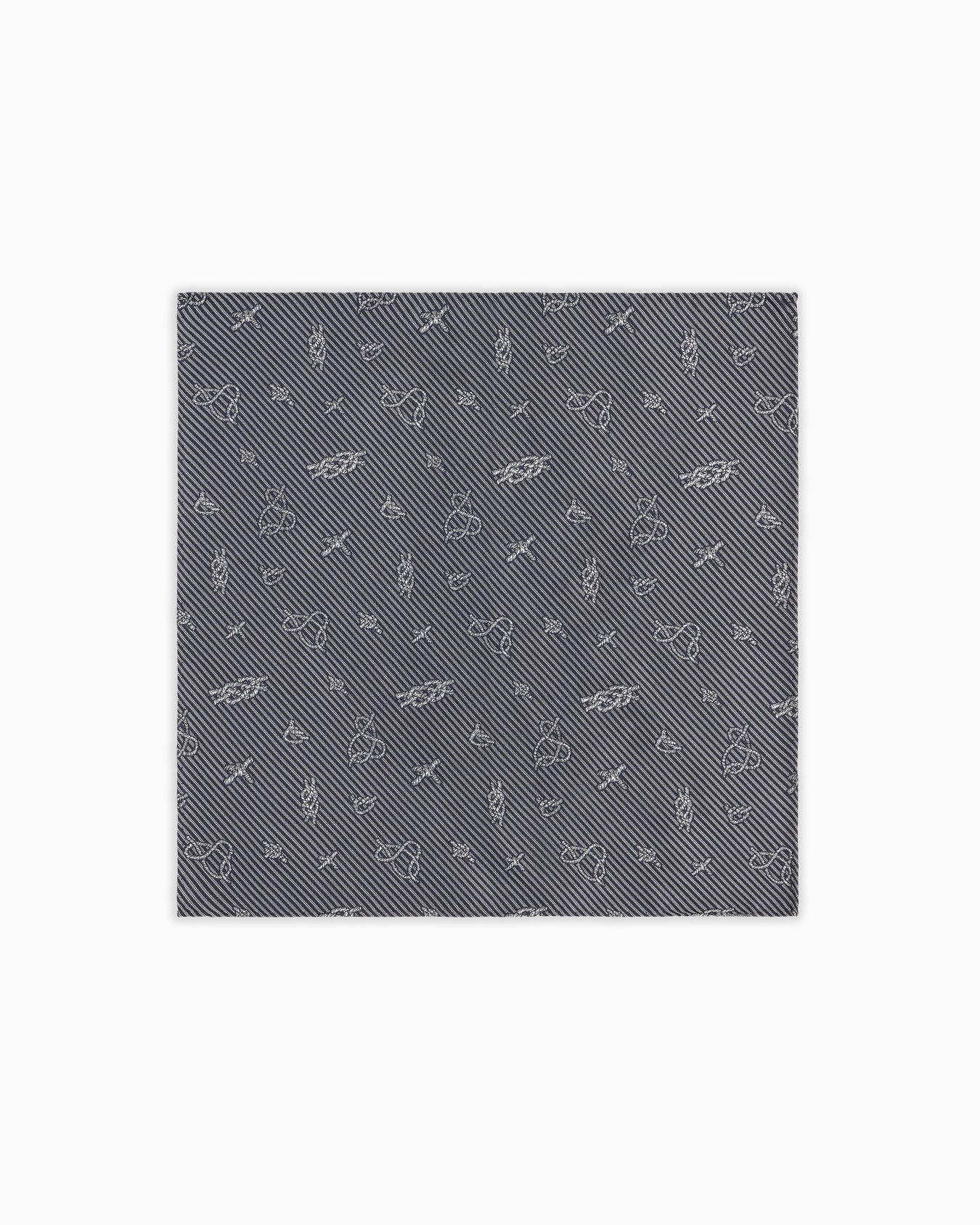 Pure silk, jacquard knot-pattern pocket square Slide 0