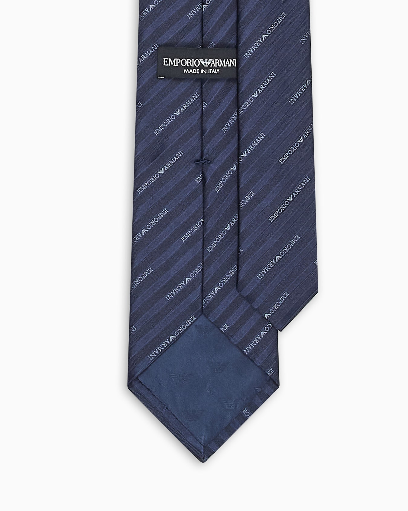 Pure silk tie with all-over jacquard logo Slide 1