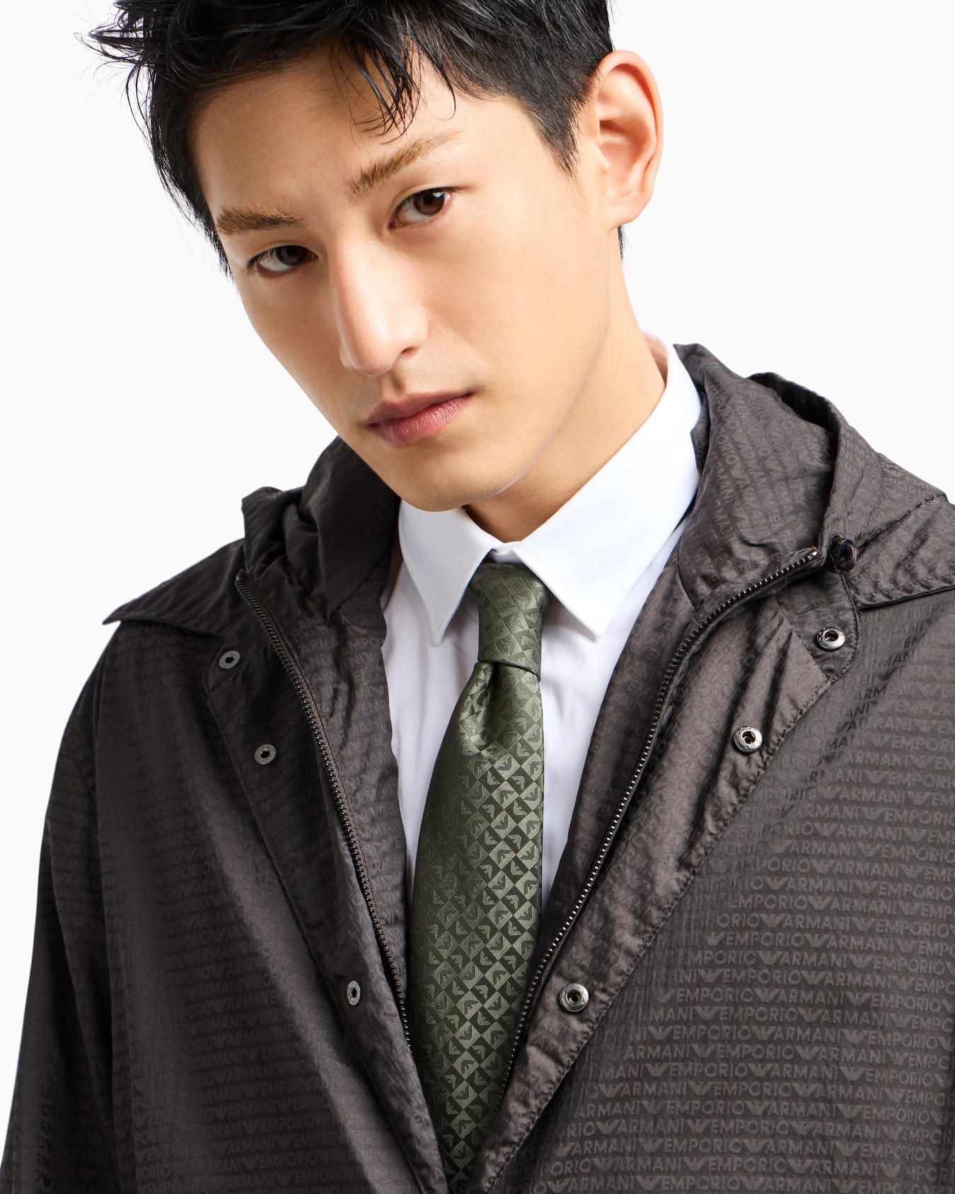 Cravate en pure soie aigle et carreaux jacquard Diapositive 2