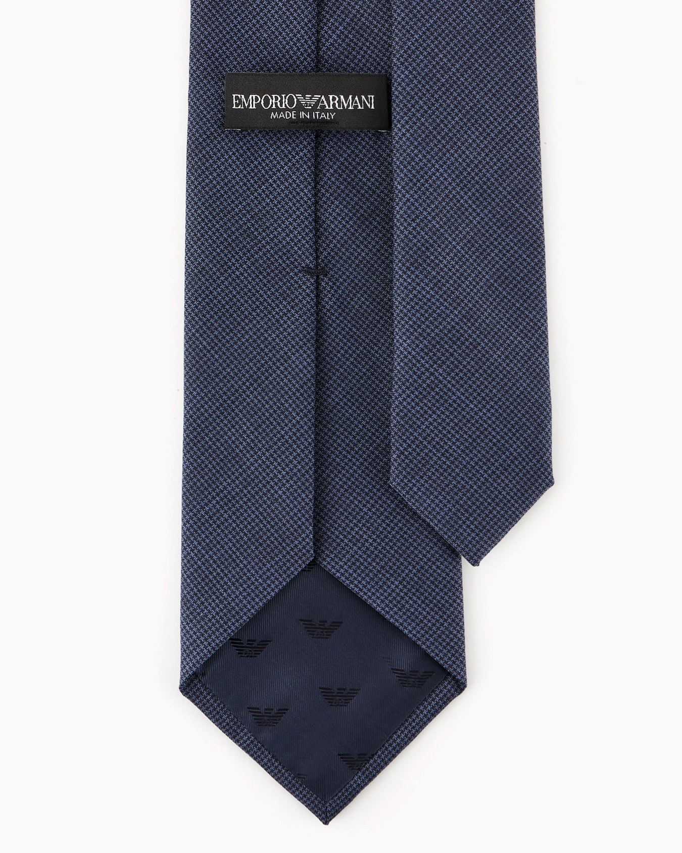 Micro-houndstooth jacquard wool tie Slide 1