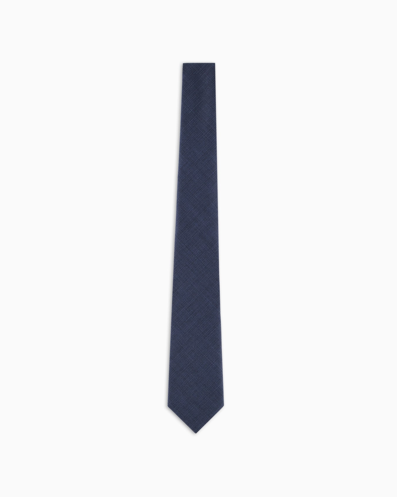 Micro-houndstooth jacquard wool tie Slide 0
