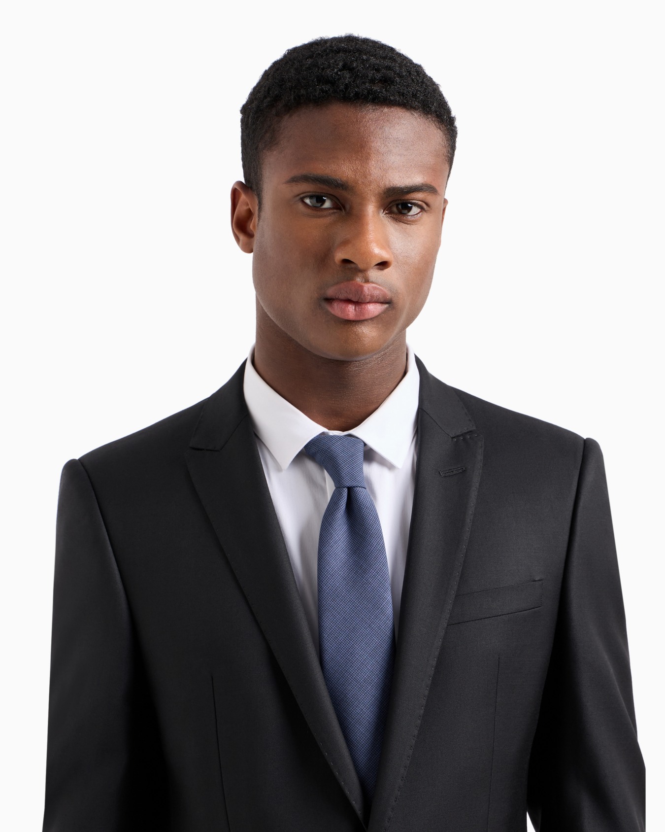 Micro-houndstooth jacquard wool tie Slide 2