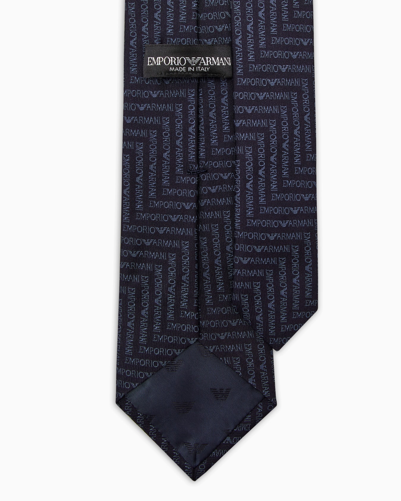 Cravate en pure soie avec inscription jacquard à motif chevron Diapositive 1