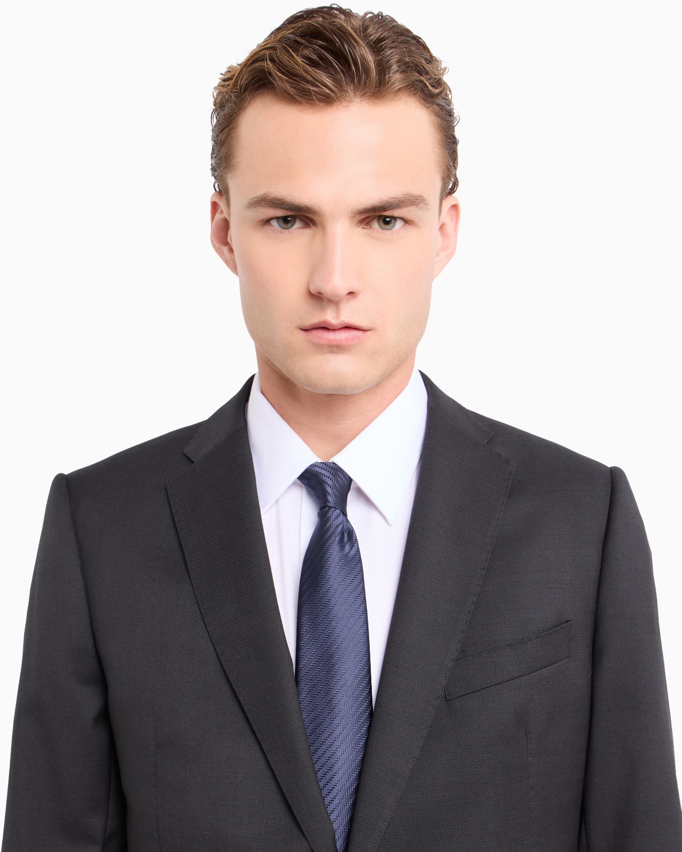 Pure silk tie with jacquard micro-motif Slide 2