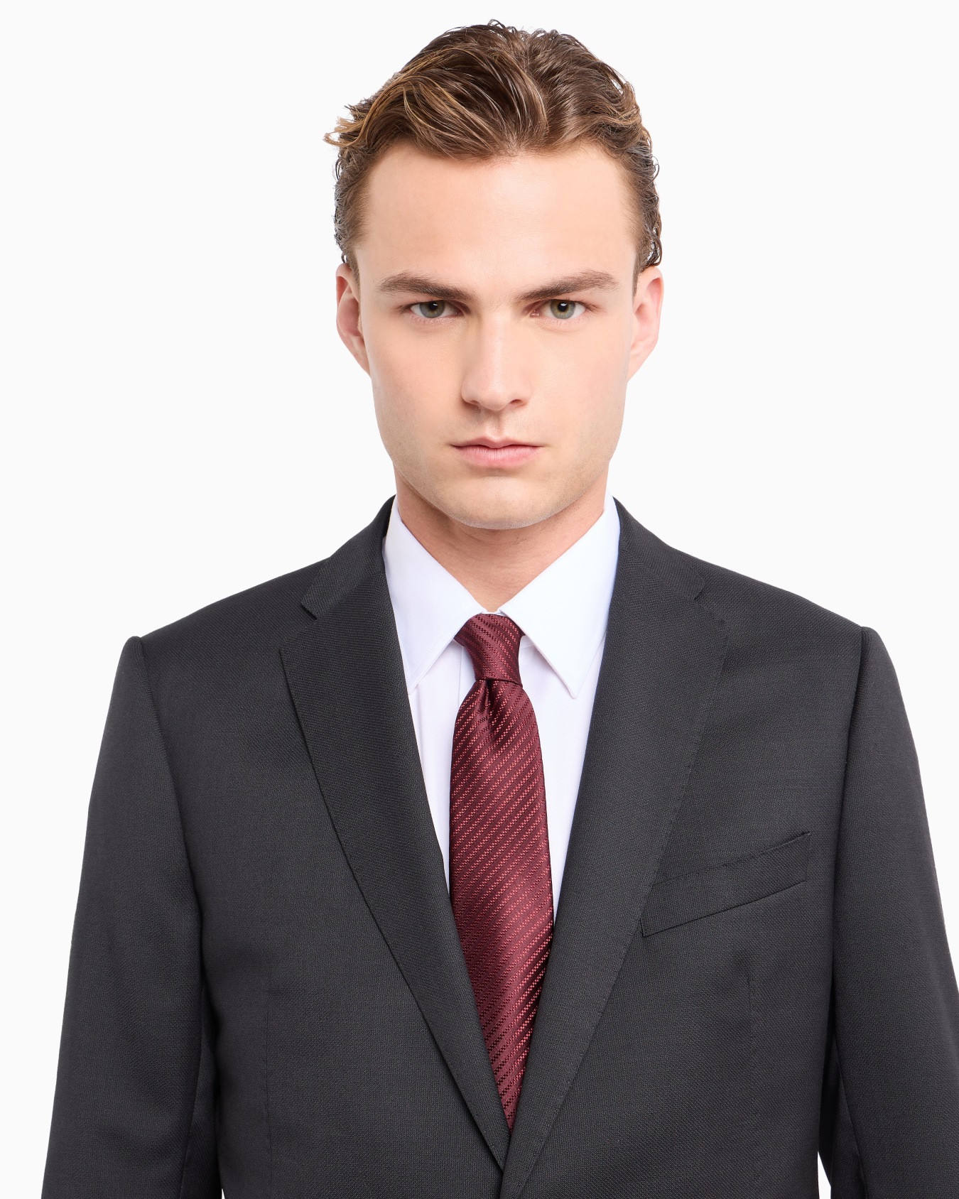 Pure silk tie with jacquard micro-motif Slide 2