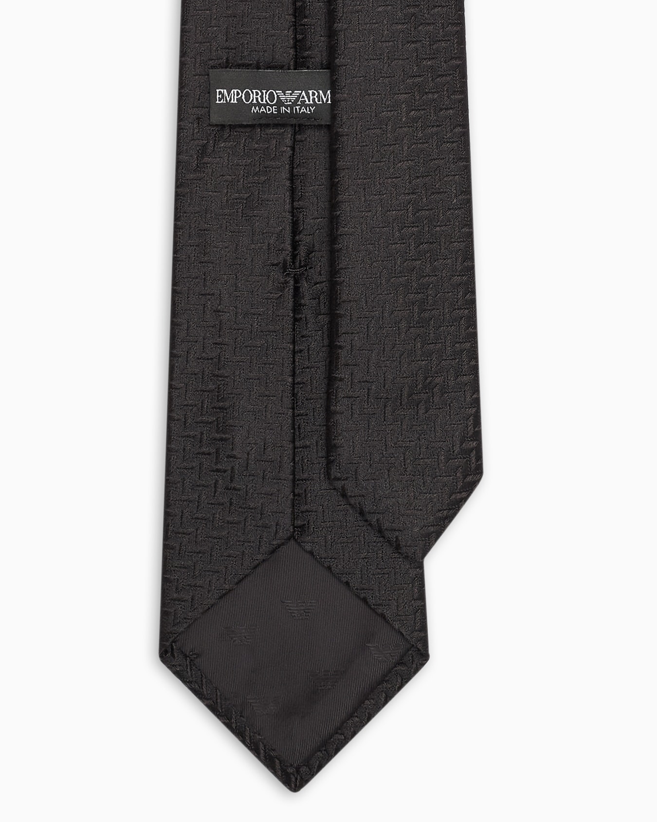 Silk-blend tie with jacquard chevron motif Slide 1