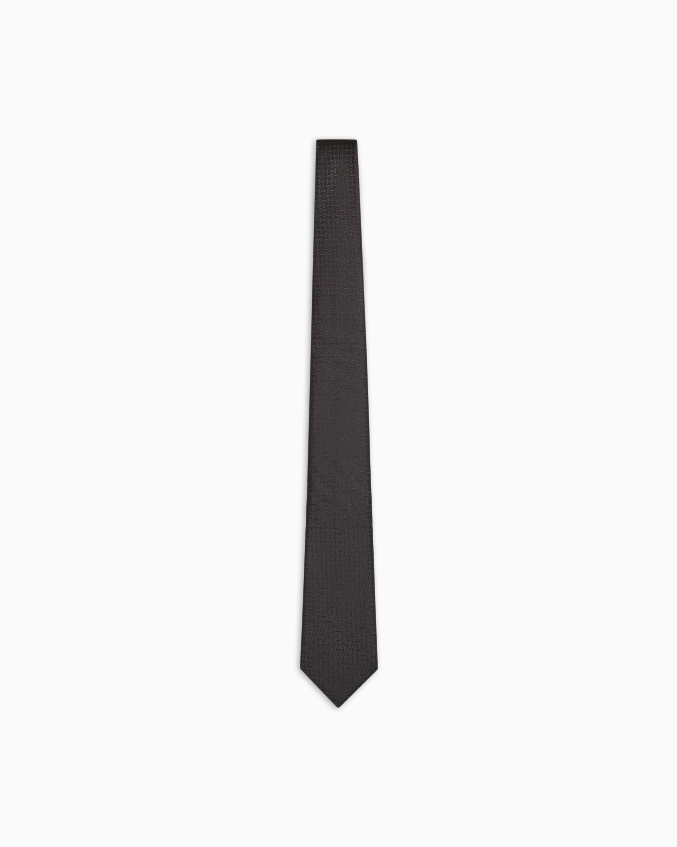 Silk-blend tie with jacquard chevron motif Slide 0