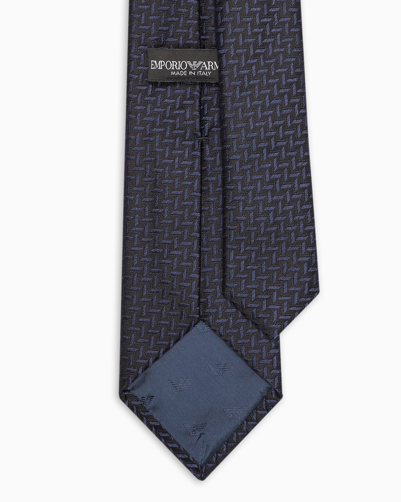 Silk-blend tie with jacquard chevron motif Slide 1