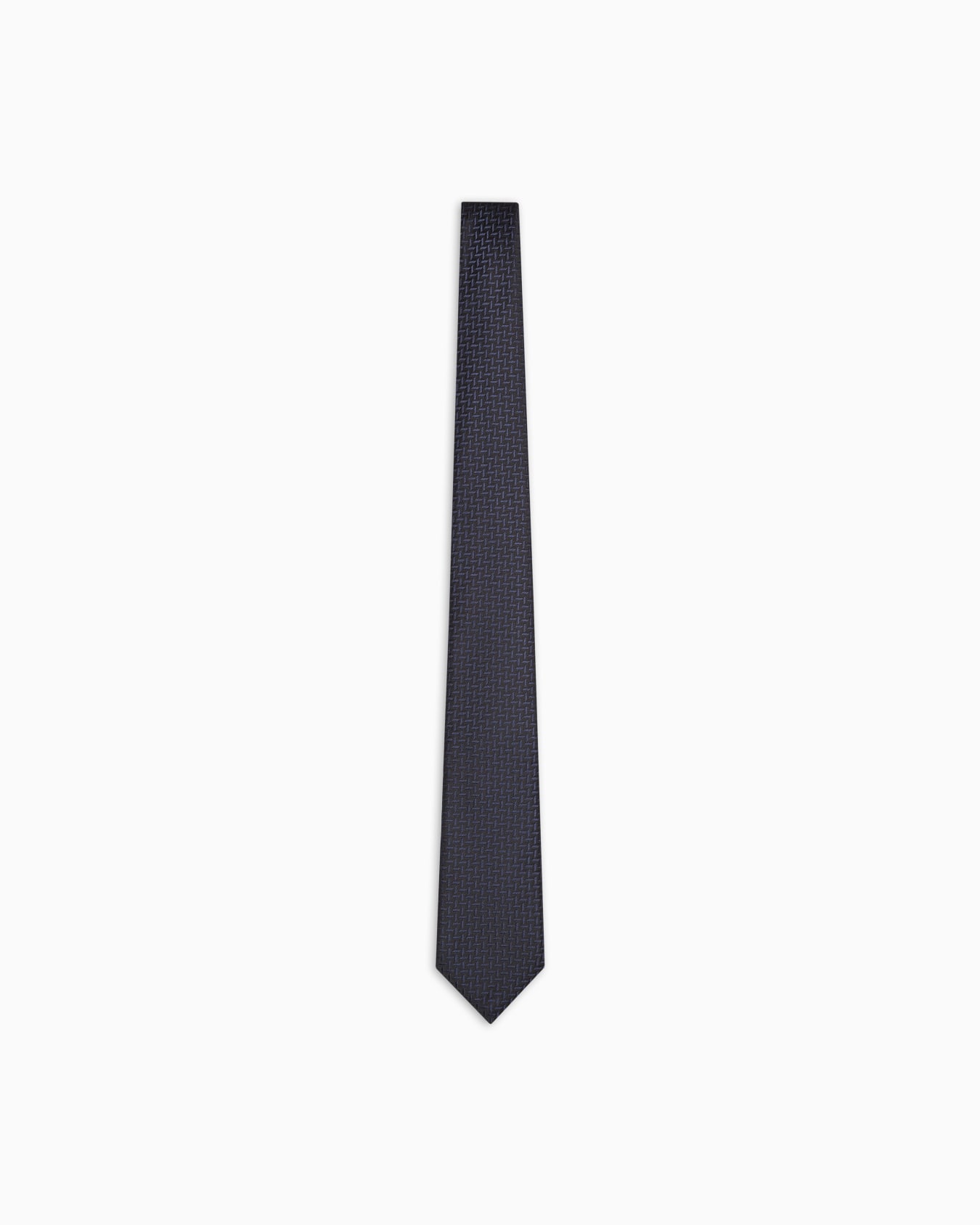 Silk-blend tie with jacquard chevron motif Slide 0