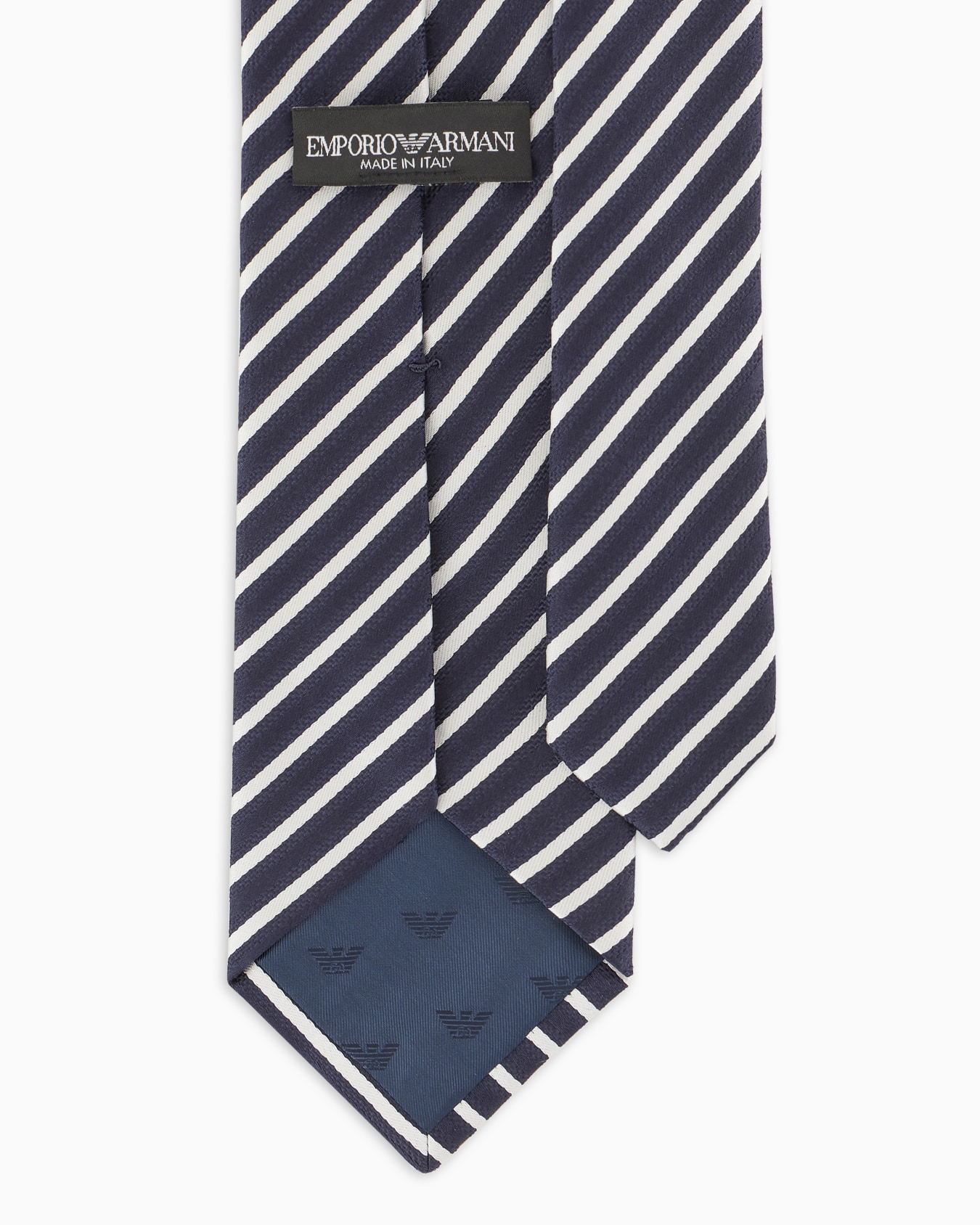Pure silk tie with jacquard striped motif Slide 1