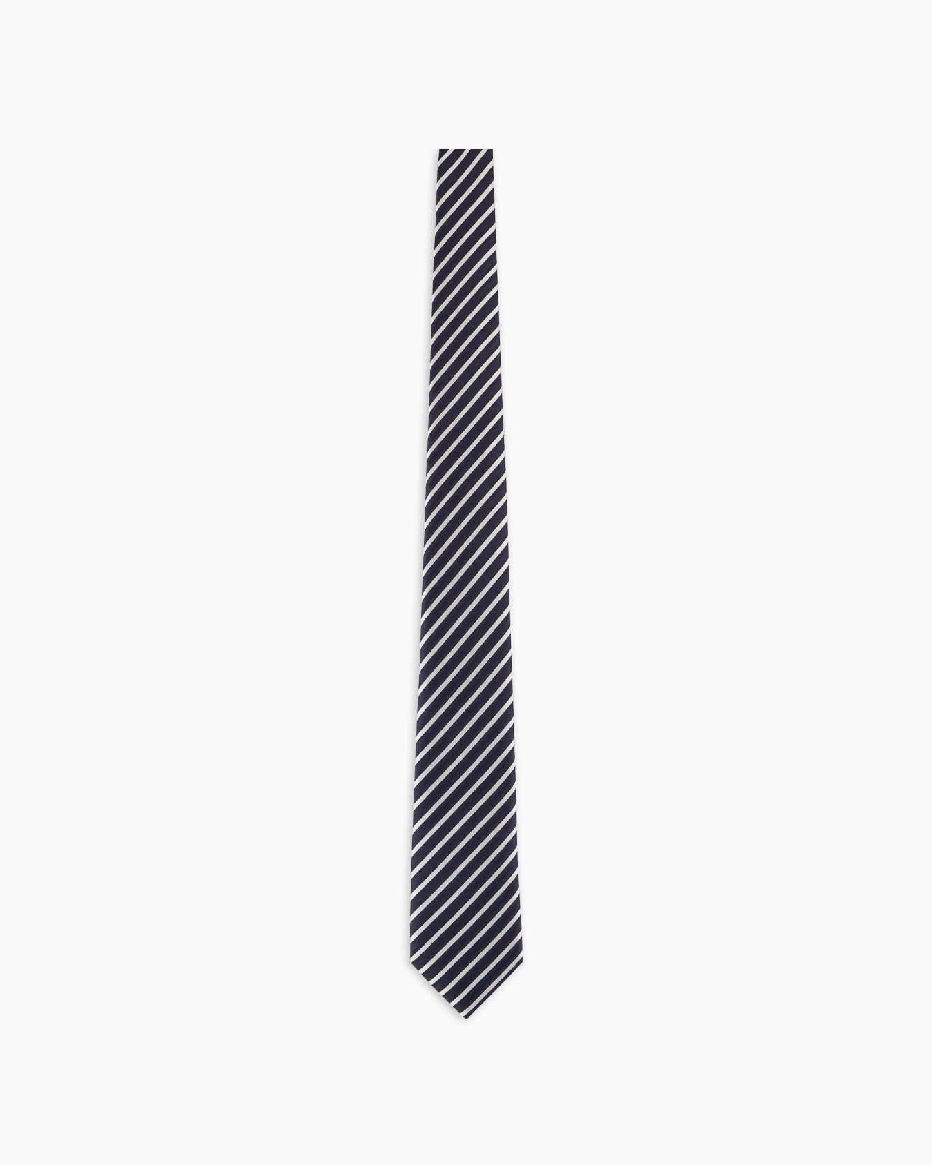 Pure silk tie with jacquard striped motif Slide 0