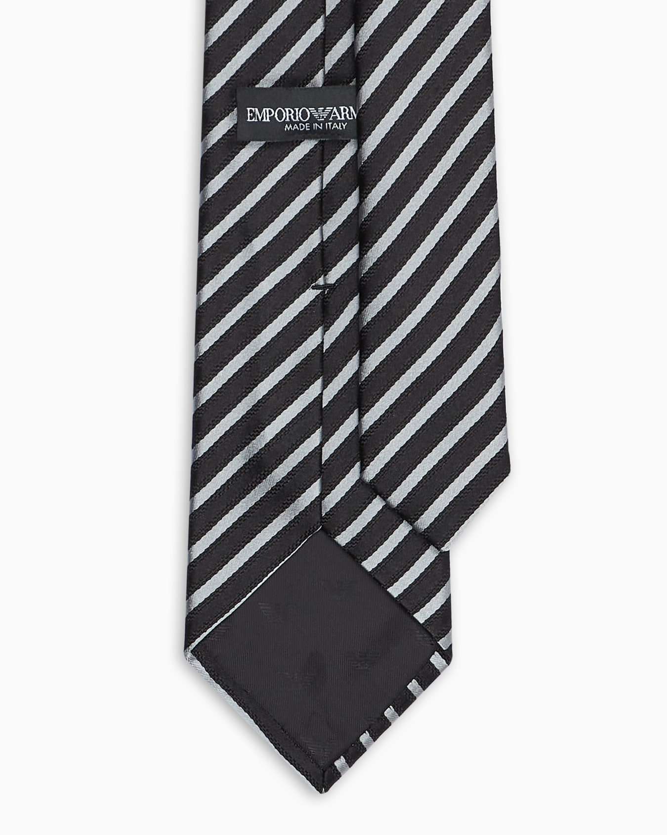Pure silk tie with jacquard striped motif Slide 1