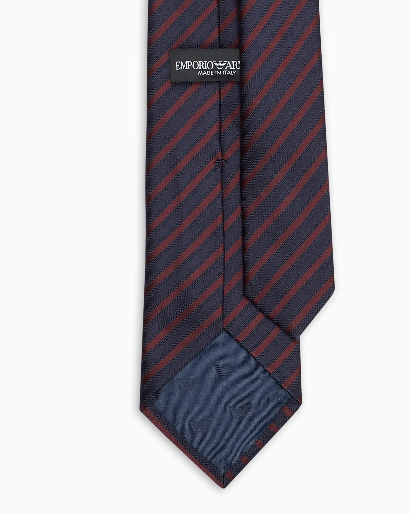 Pure silk tie with jacquard striped motif Slide 1