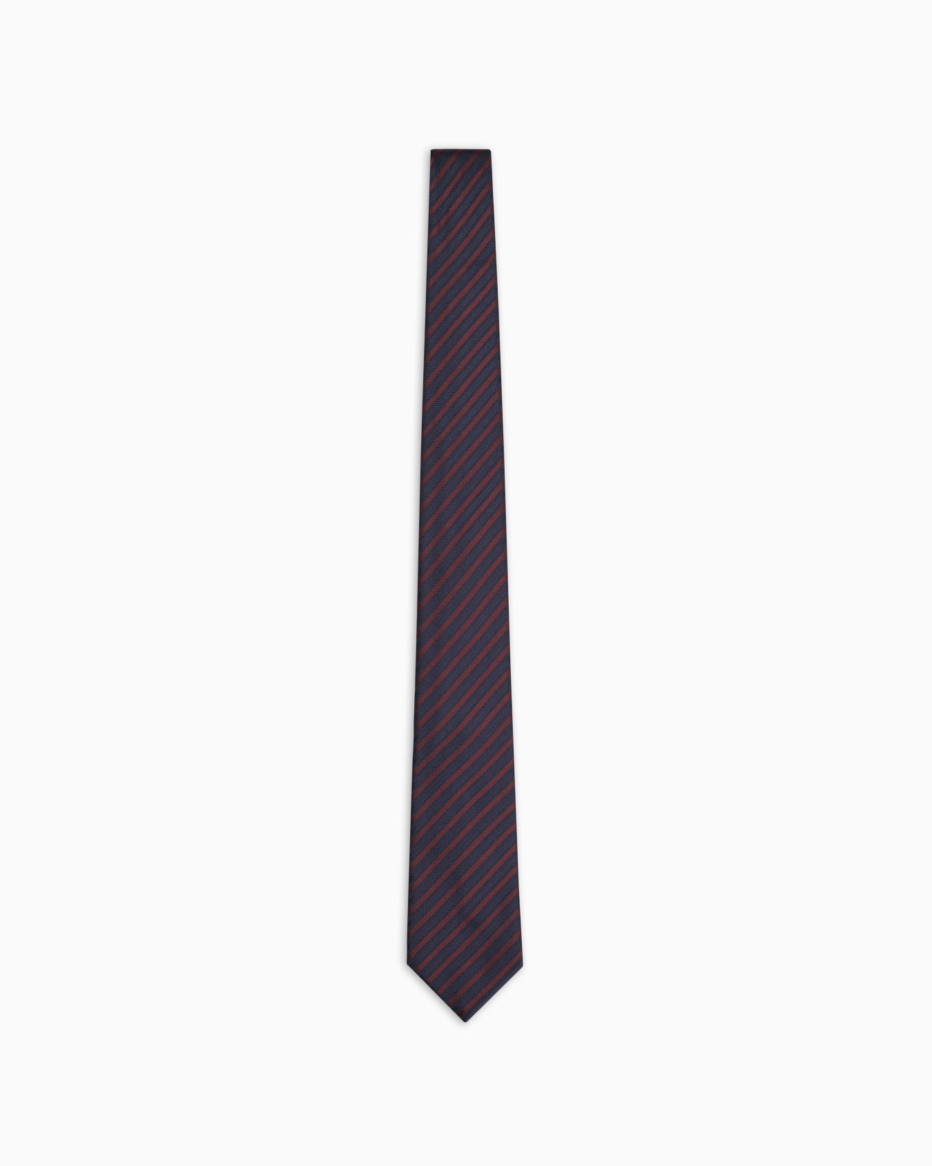 Pure silk tie with jacquard striped motif Slide 0