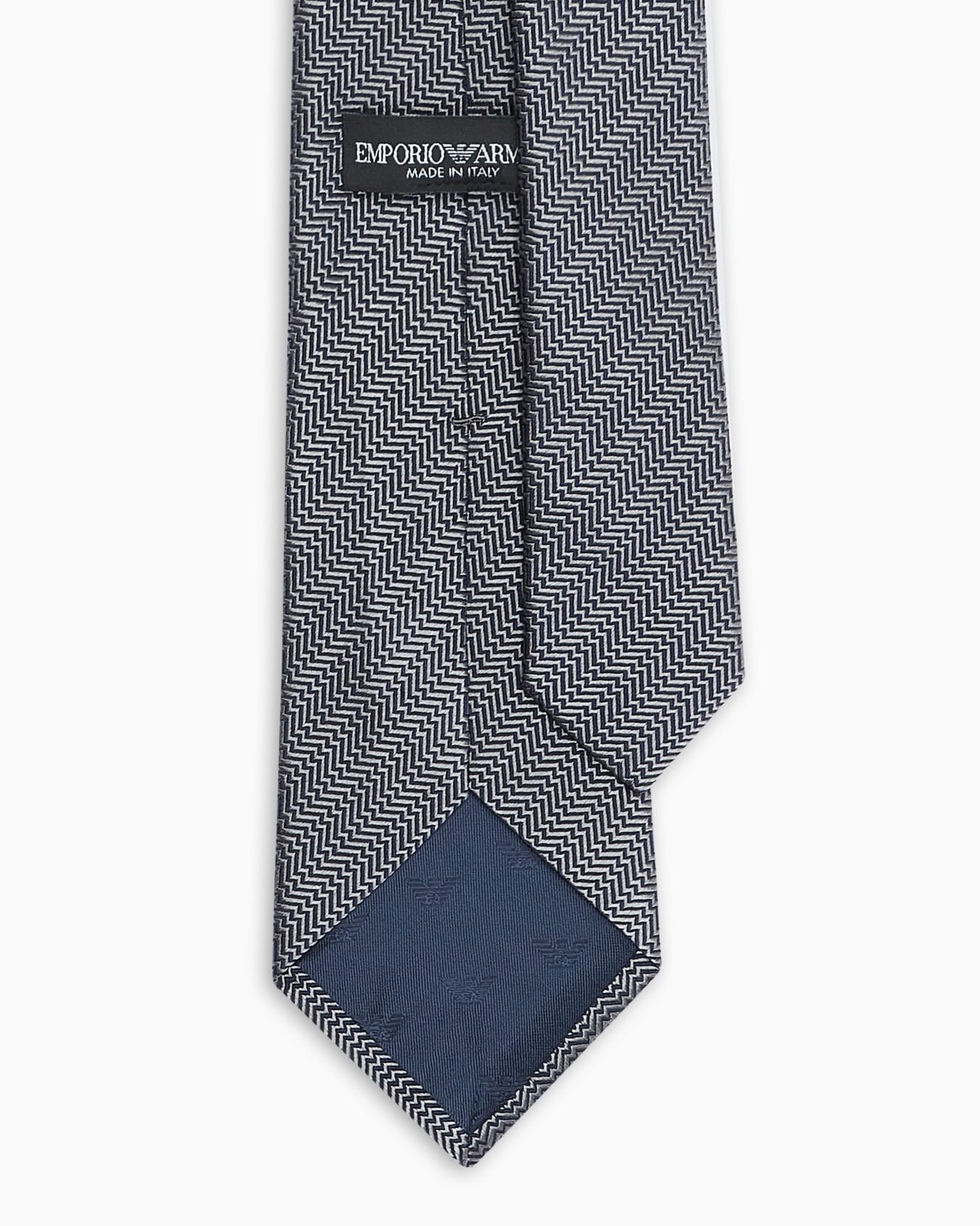 Pure silk tie with jacquard op-art motif Slide 1