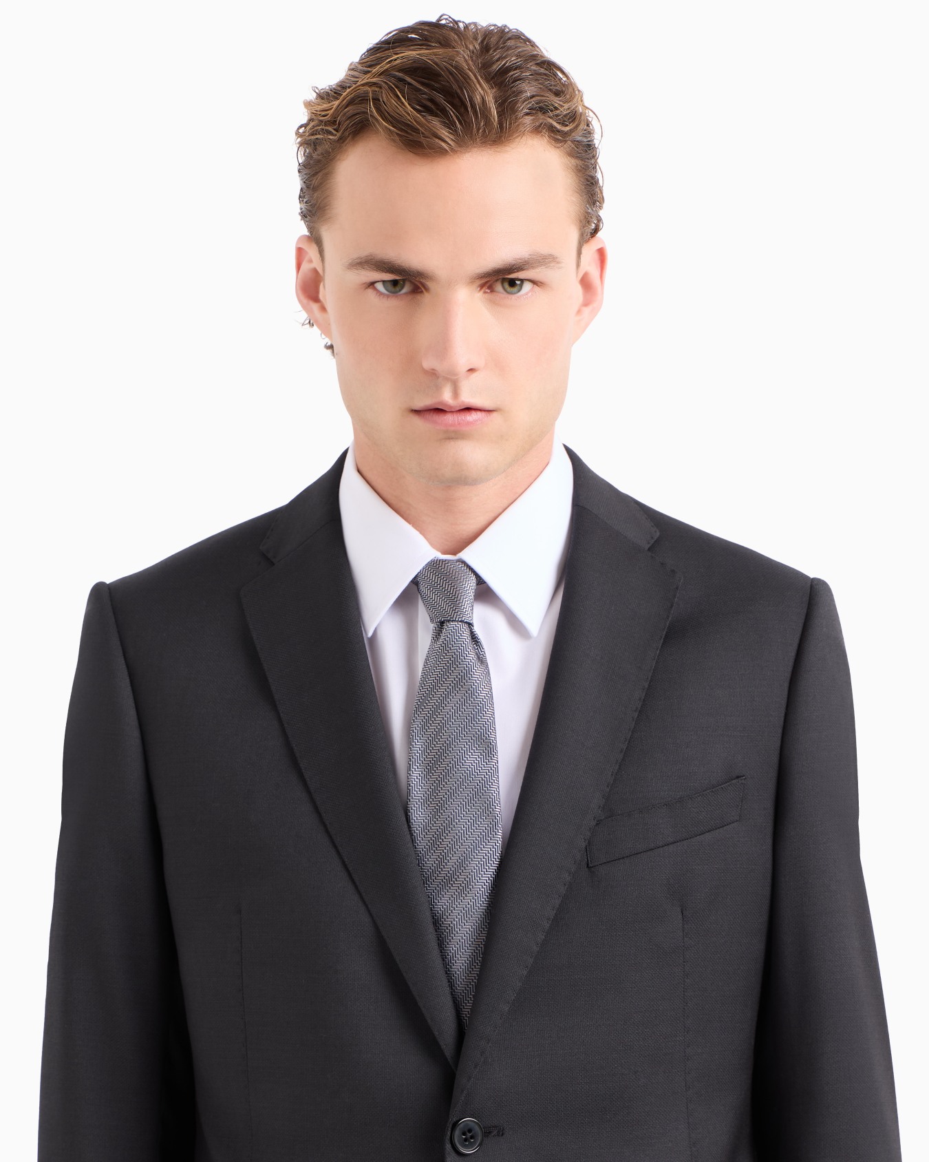 Pure silk tie with jacquard op-art motif Slide 2