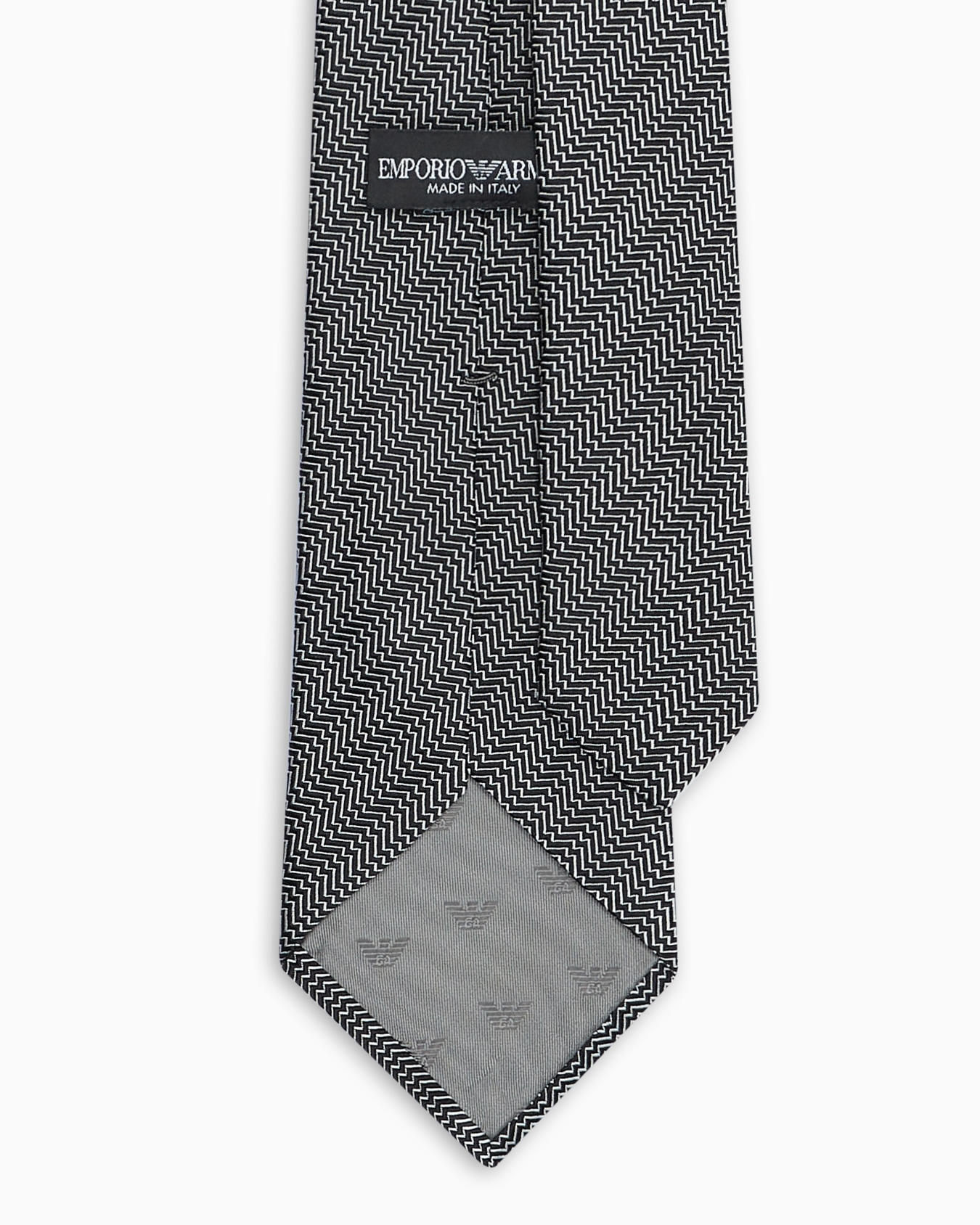 Pure silk tie with jacquard op-art motif Slide 1