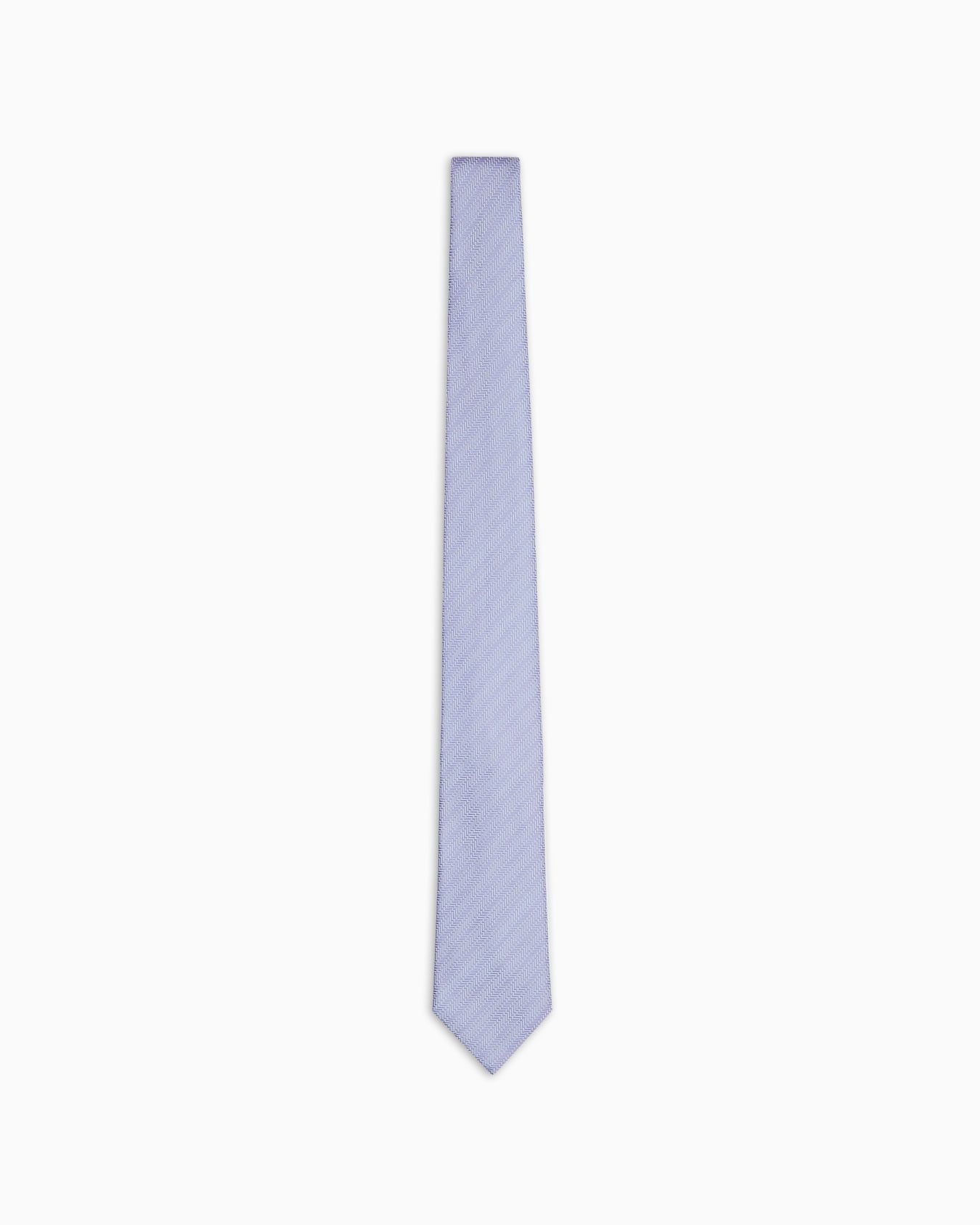 Pure silk tie with jacquard op-art motif Slide 0