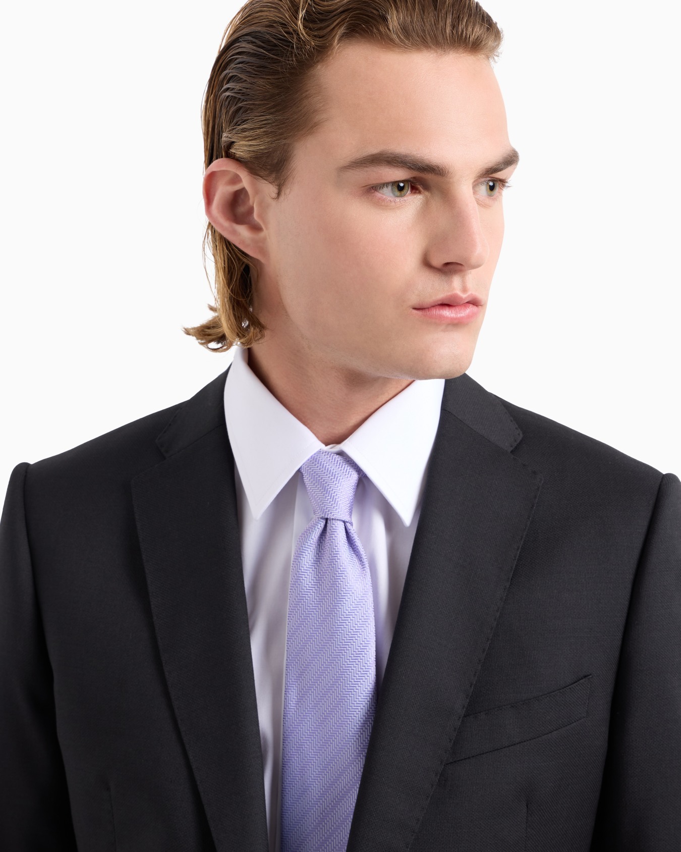 Pure silk tie with jacquard op-art motif Slide 2