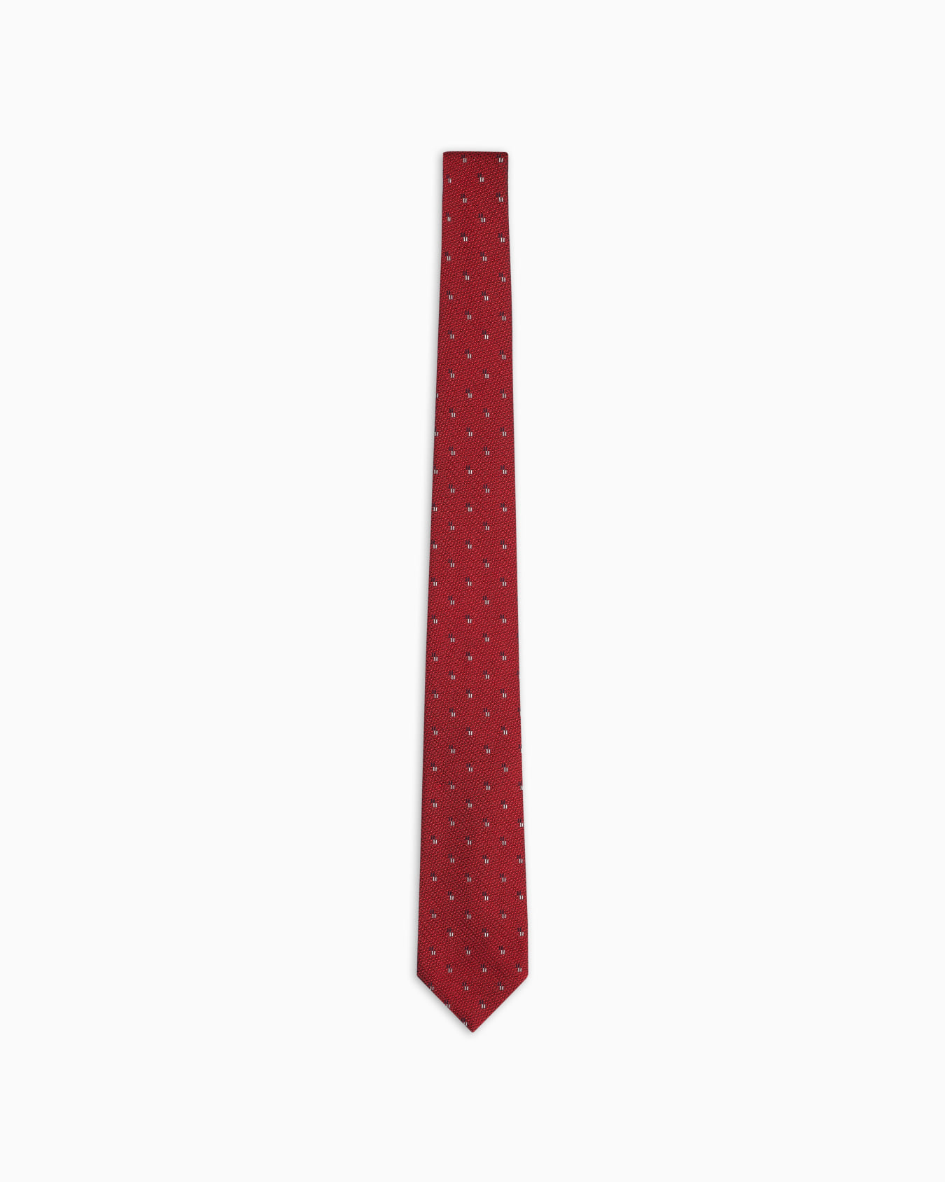 Pure silk tie with jacquard micro-motif Slide 0