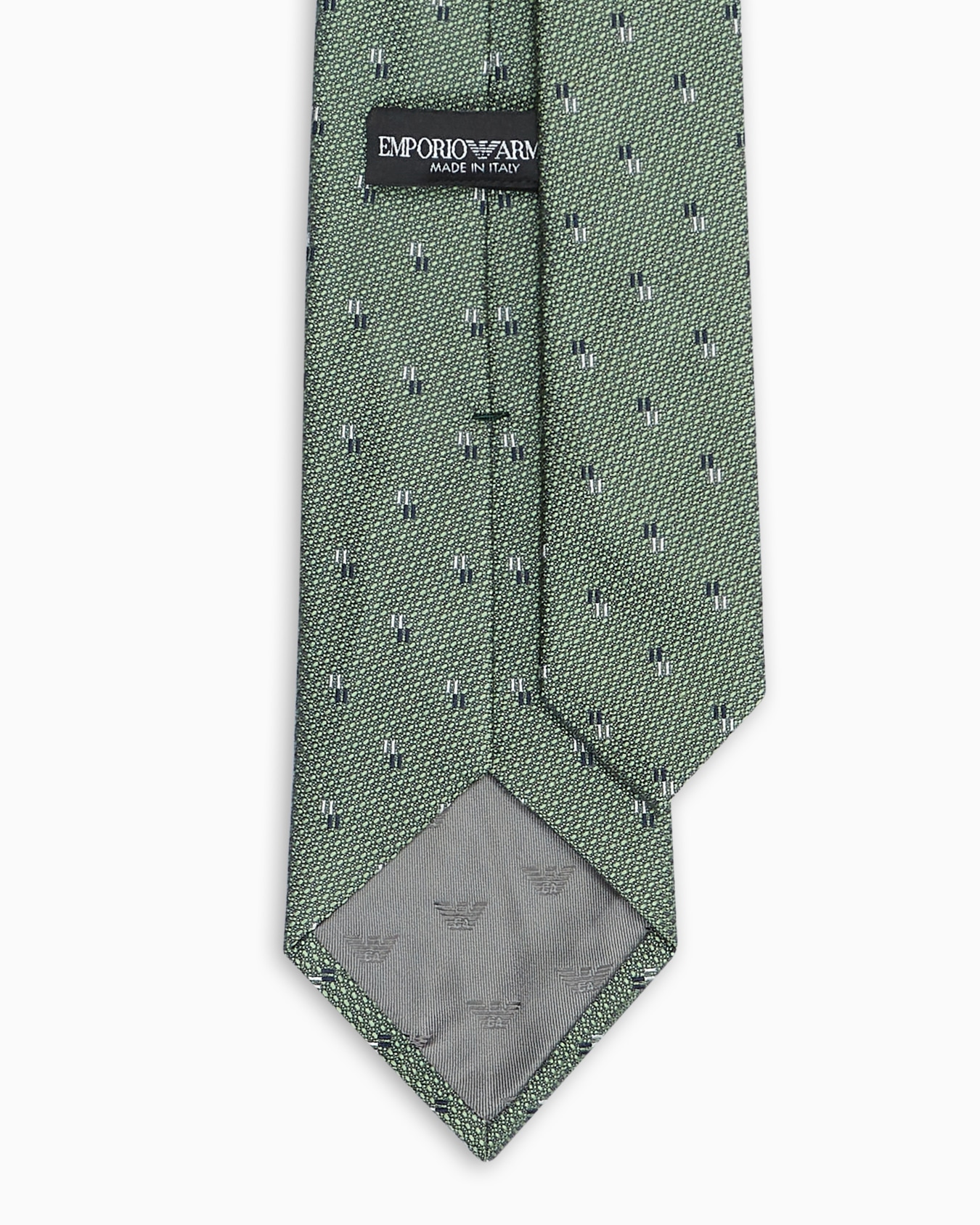Pure silk tie with jacquard micro-motif Slide 1