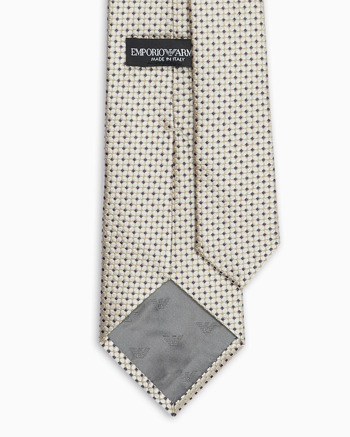 Pure silk tie with jacquard micro-motif Slide 1