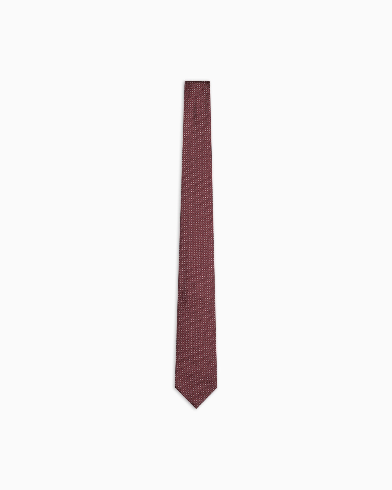 Pure silk tie with jacquard micro-motif Slide 0