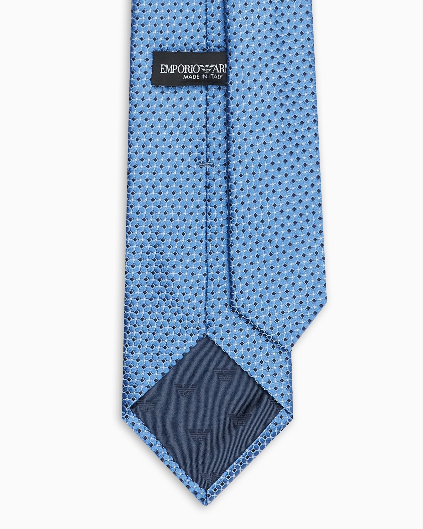 Pure silk tie with jacquard micro-motif Slide 1