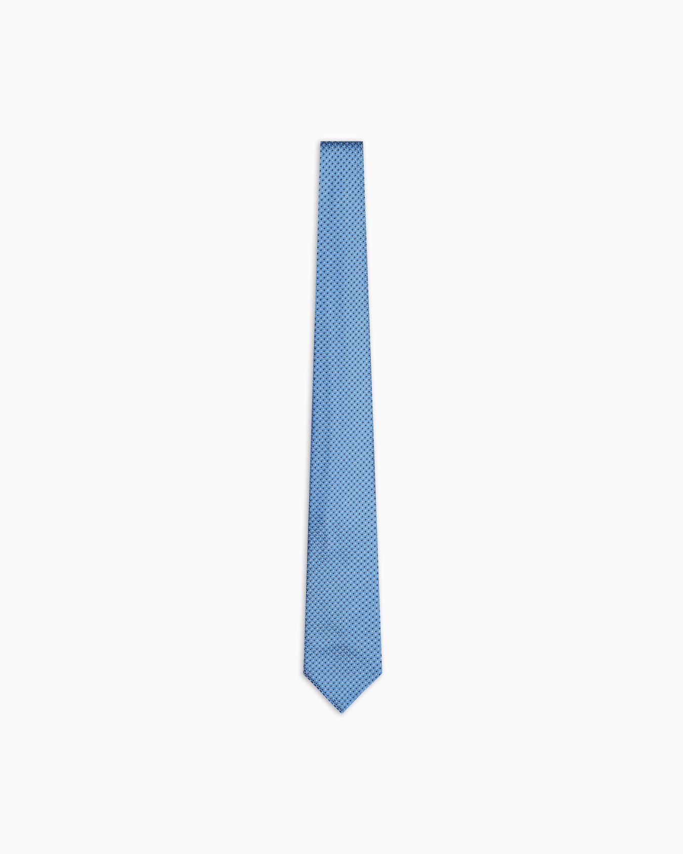 Pure silk tie with jacquard micro-motif Slide 0