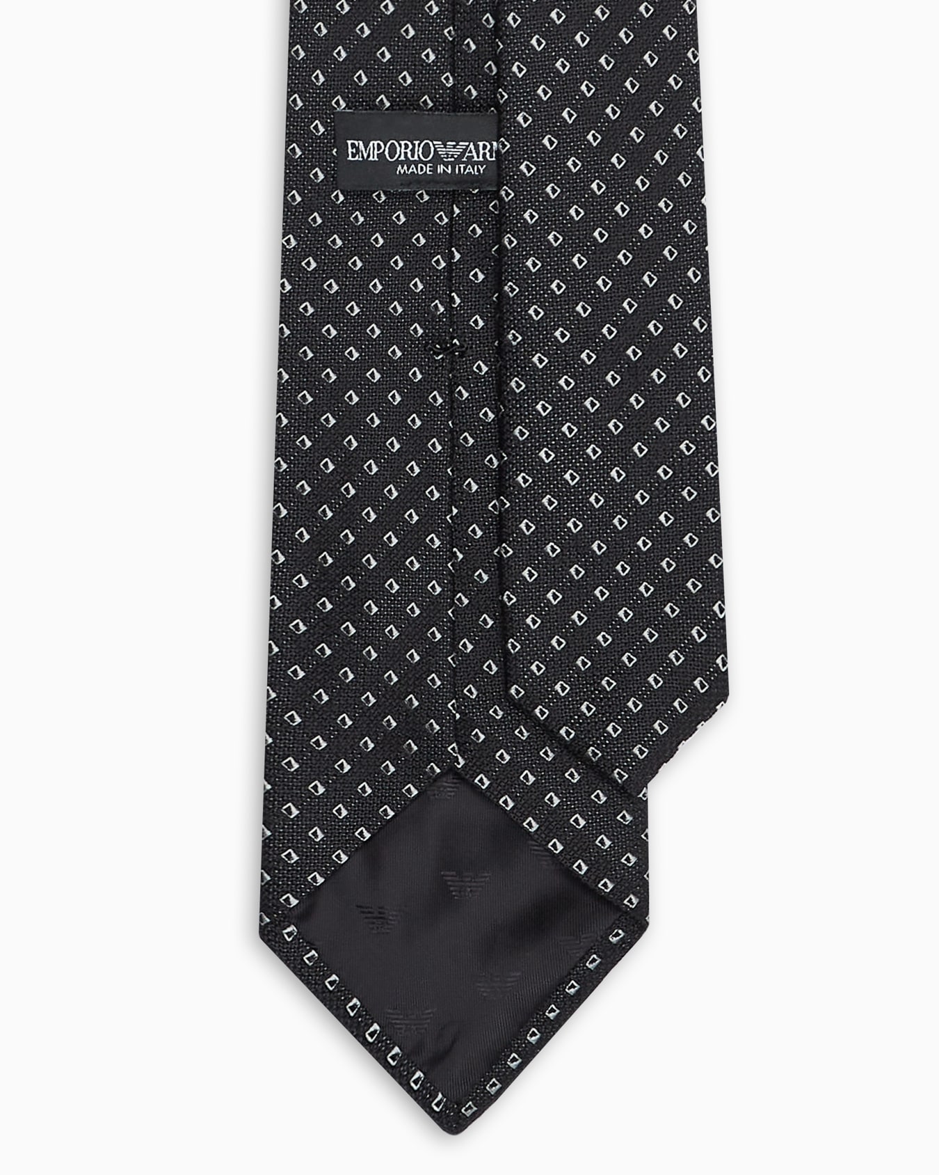 Pure silk tie with jacquard micro-check Slide 1