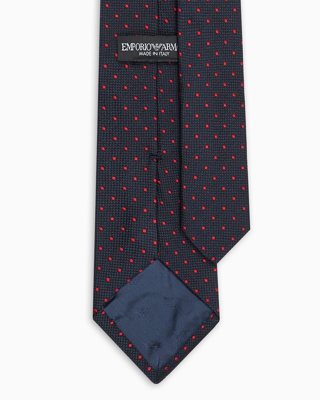 Pure silk tie with jacquard polka dot-effect micro-check Slide 1