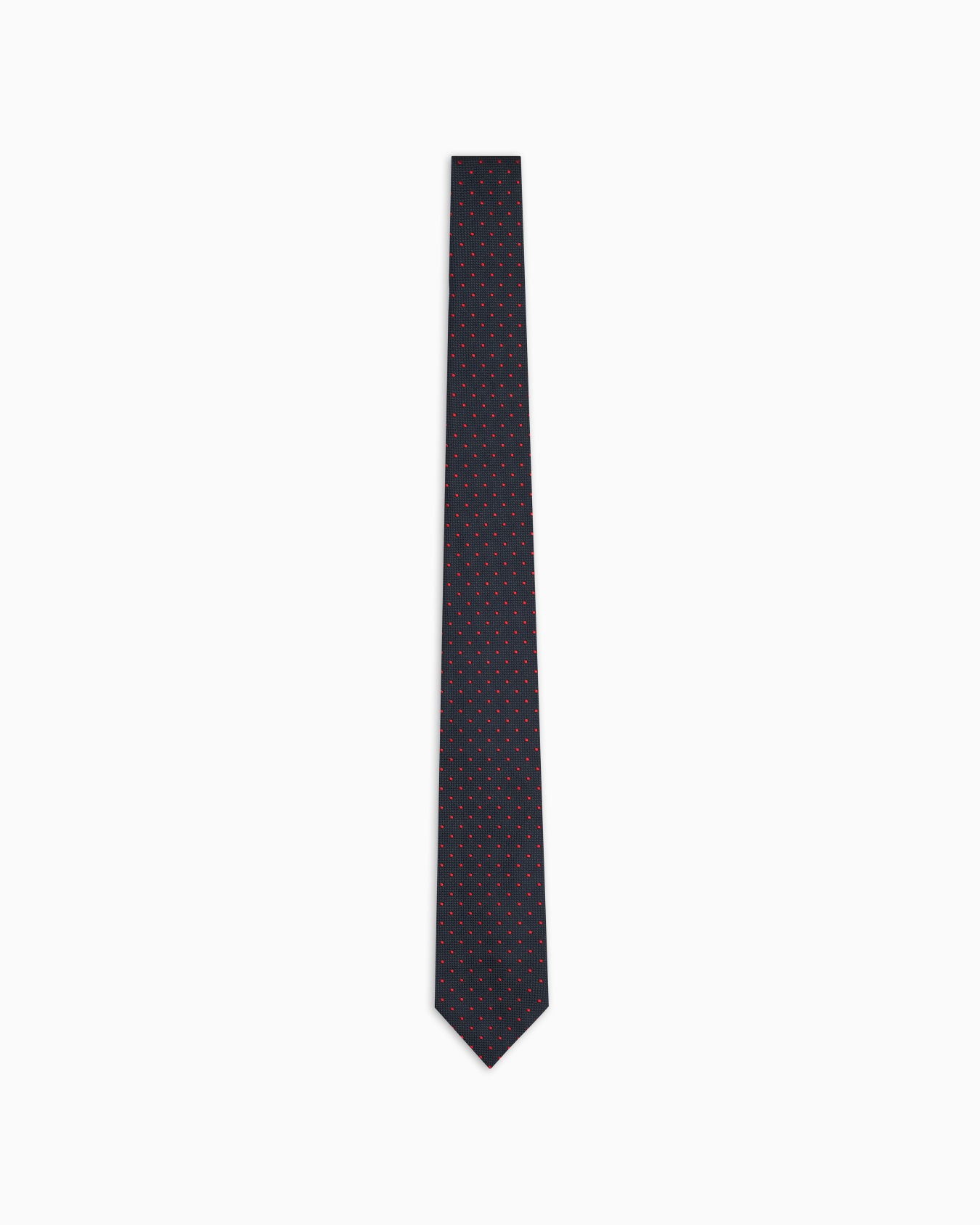 Pure silk tie with jacquard polka dot-effect micro-check Slide 0