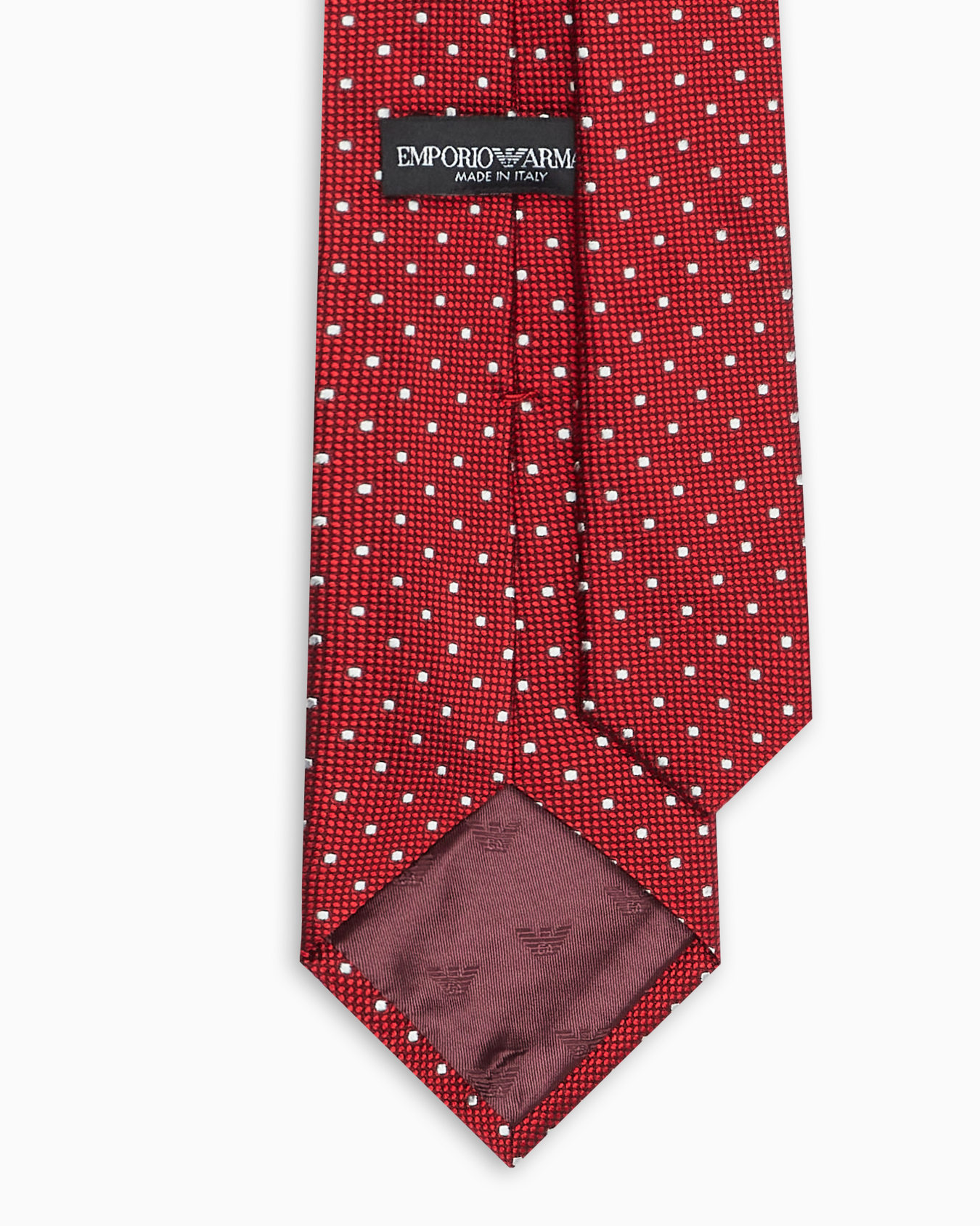 Pure silk tie with jacquard polka dot-effect micro-check Slide 1