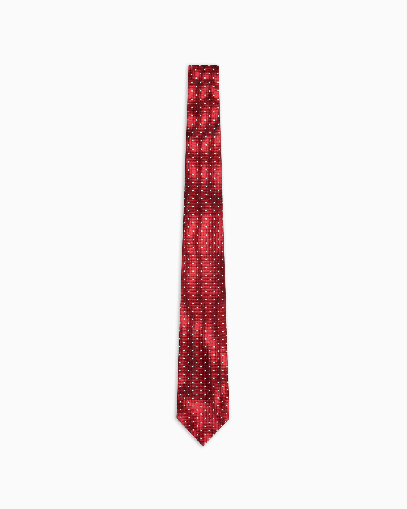 Pure silk tie with jacquard polka dot-effect micro-check Slide 0