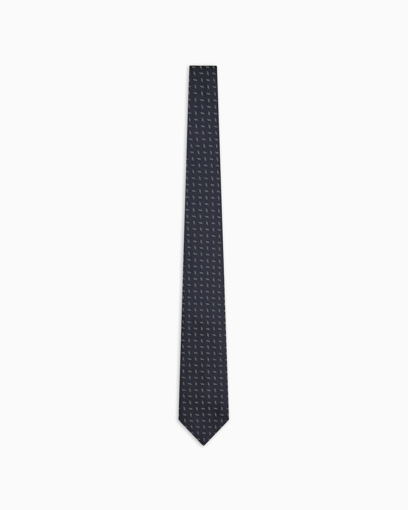 Pure silk tie with jacquard motif Slide 0