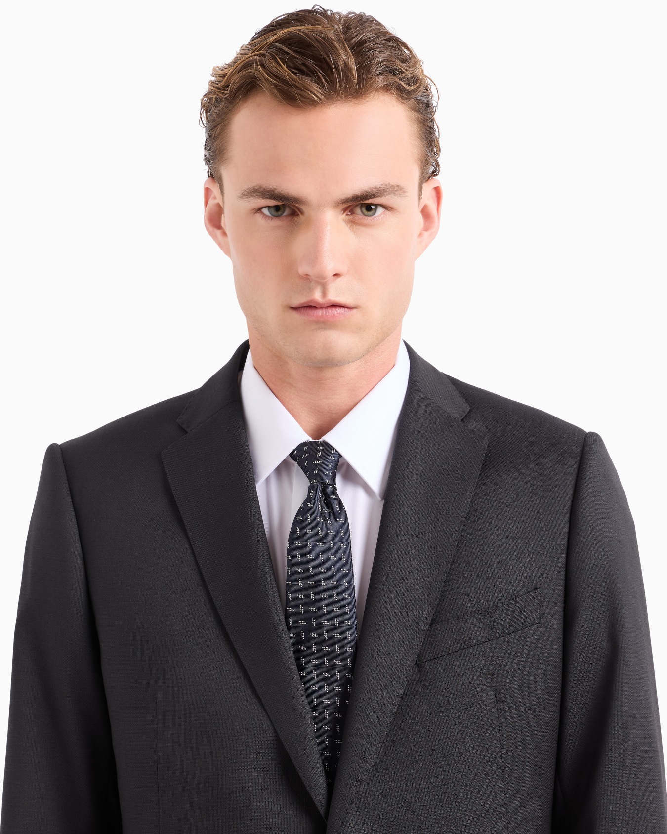 Pure silk tie with jacquard motif Slide 2