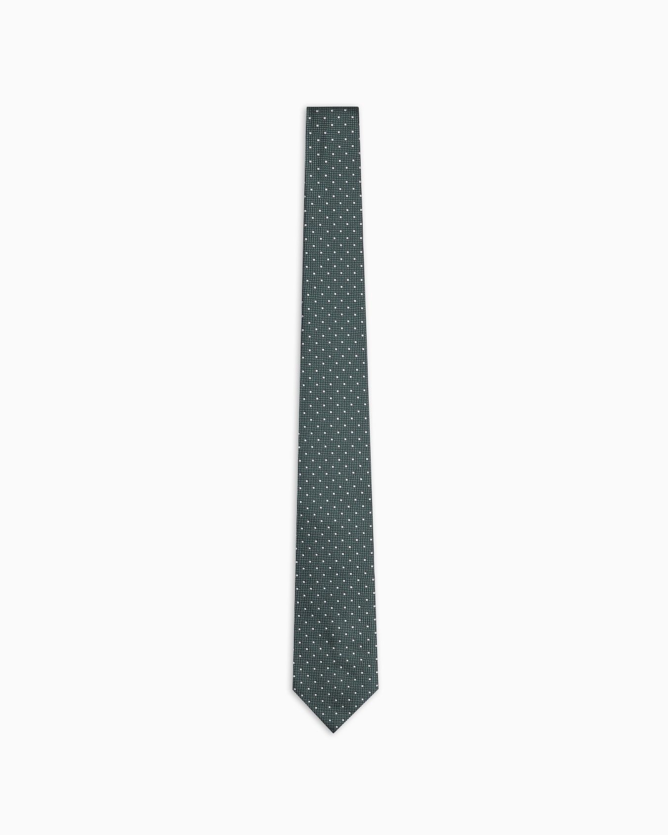 Pure silk tie with jacquard motif Slide 0