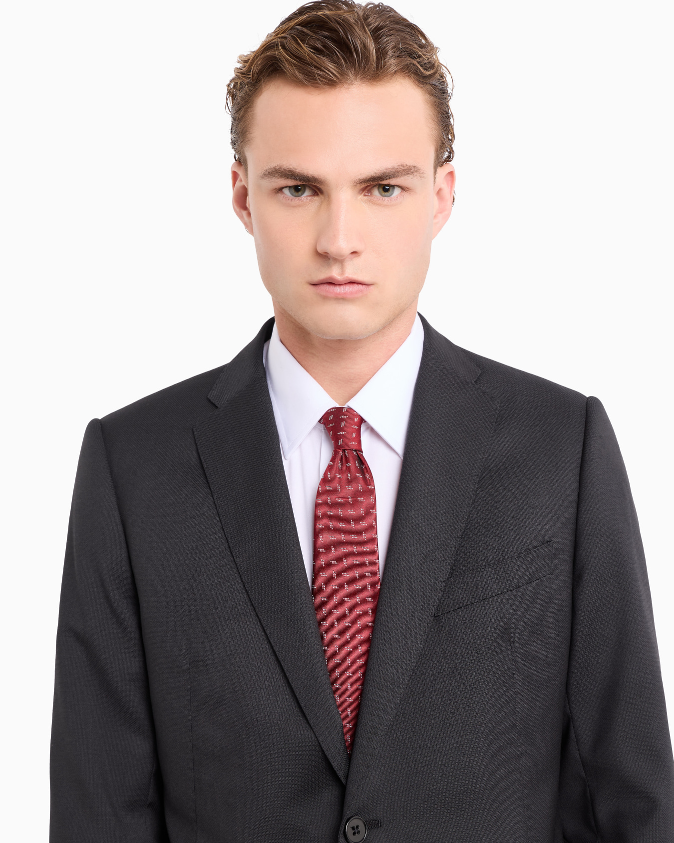 Pure silk tie with jacquard motif Slide 2