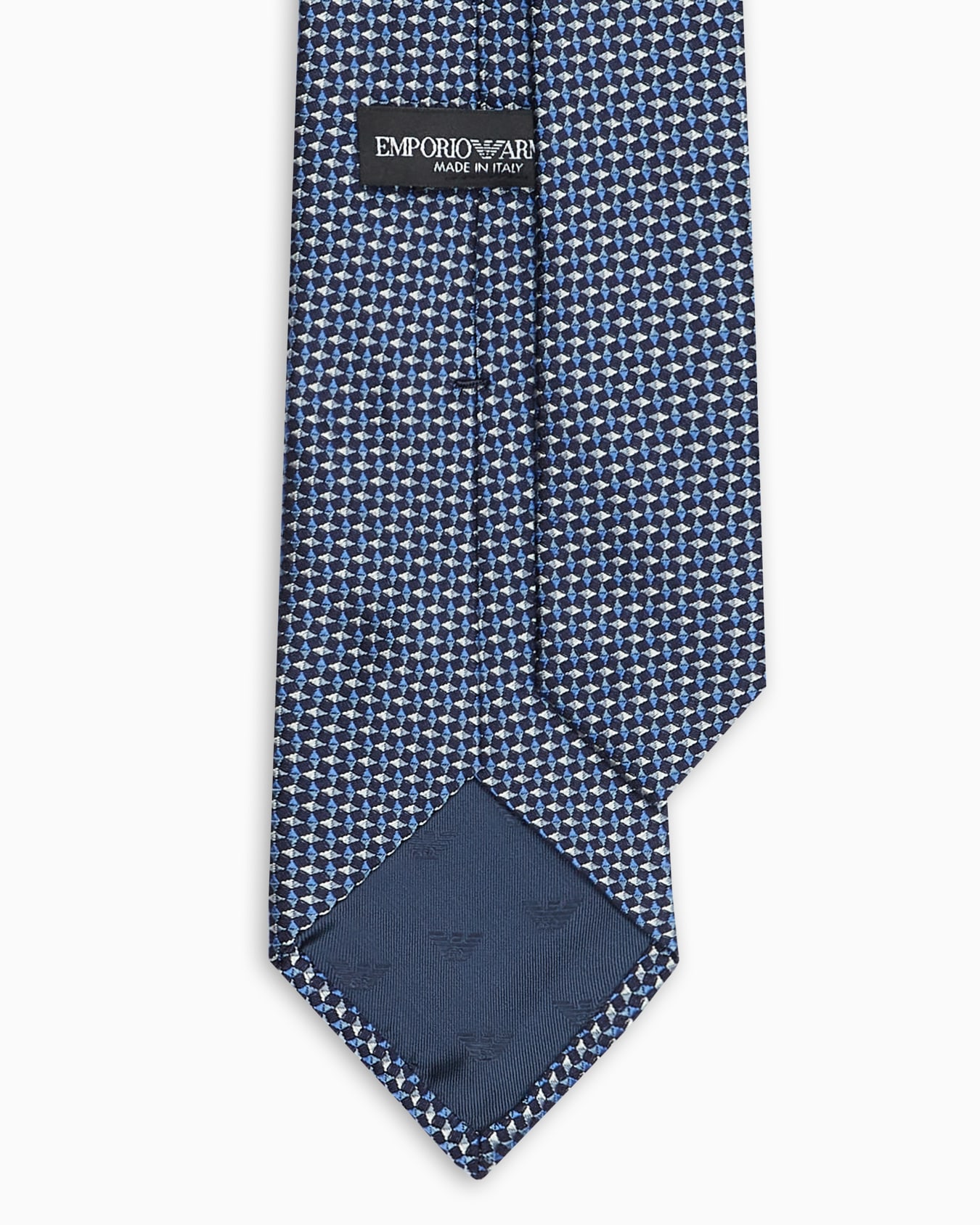 Pure silk tie with jacquard op-art motif Slide 1