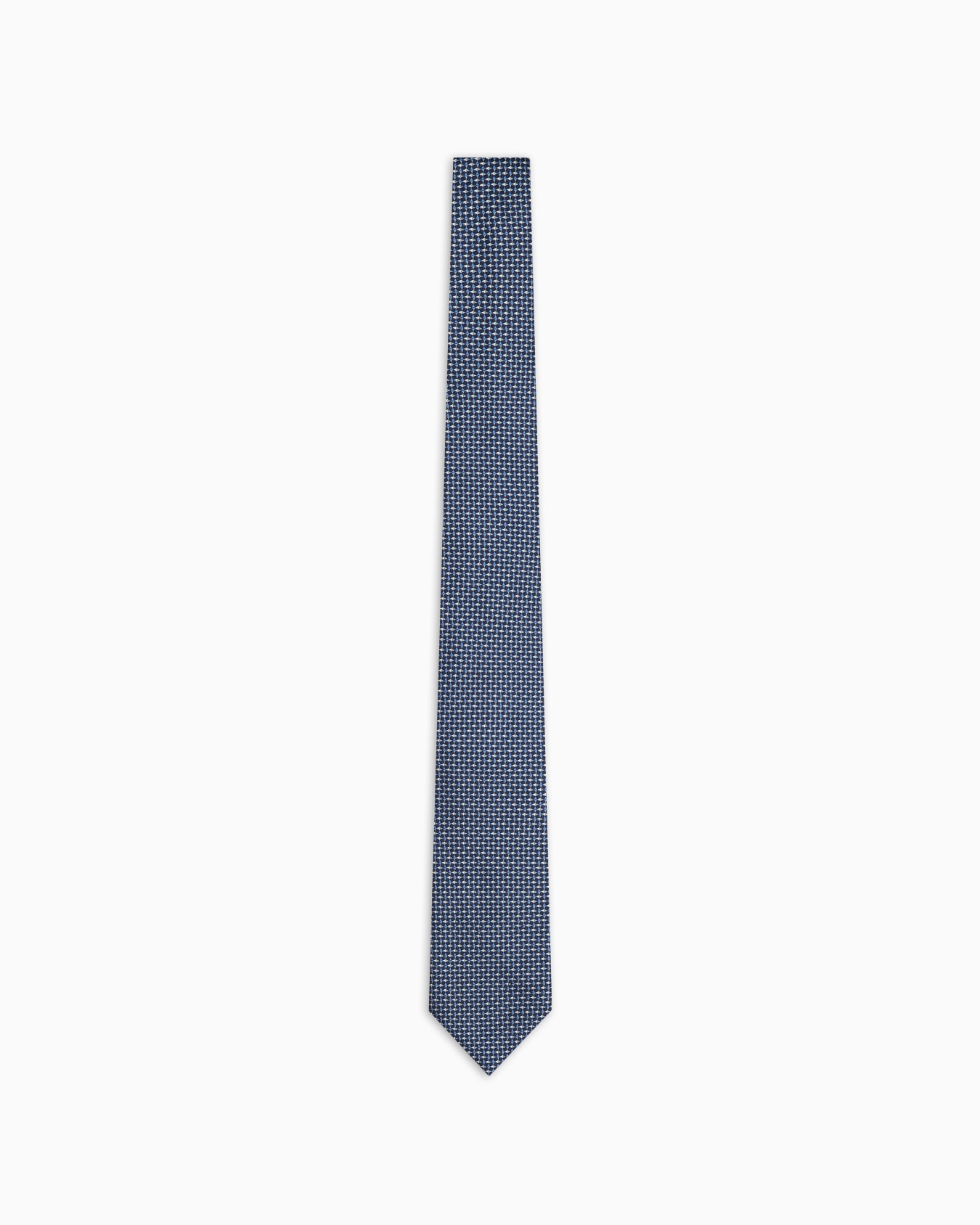 Pure silk tie with jacquard op-art motif Slide 0