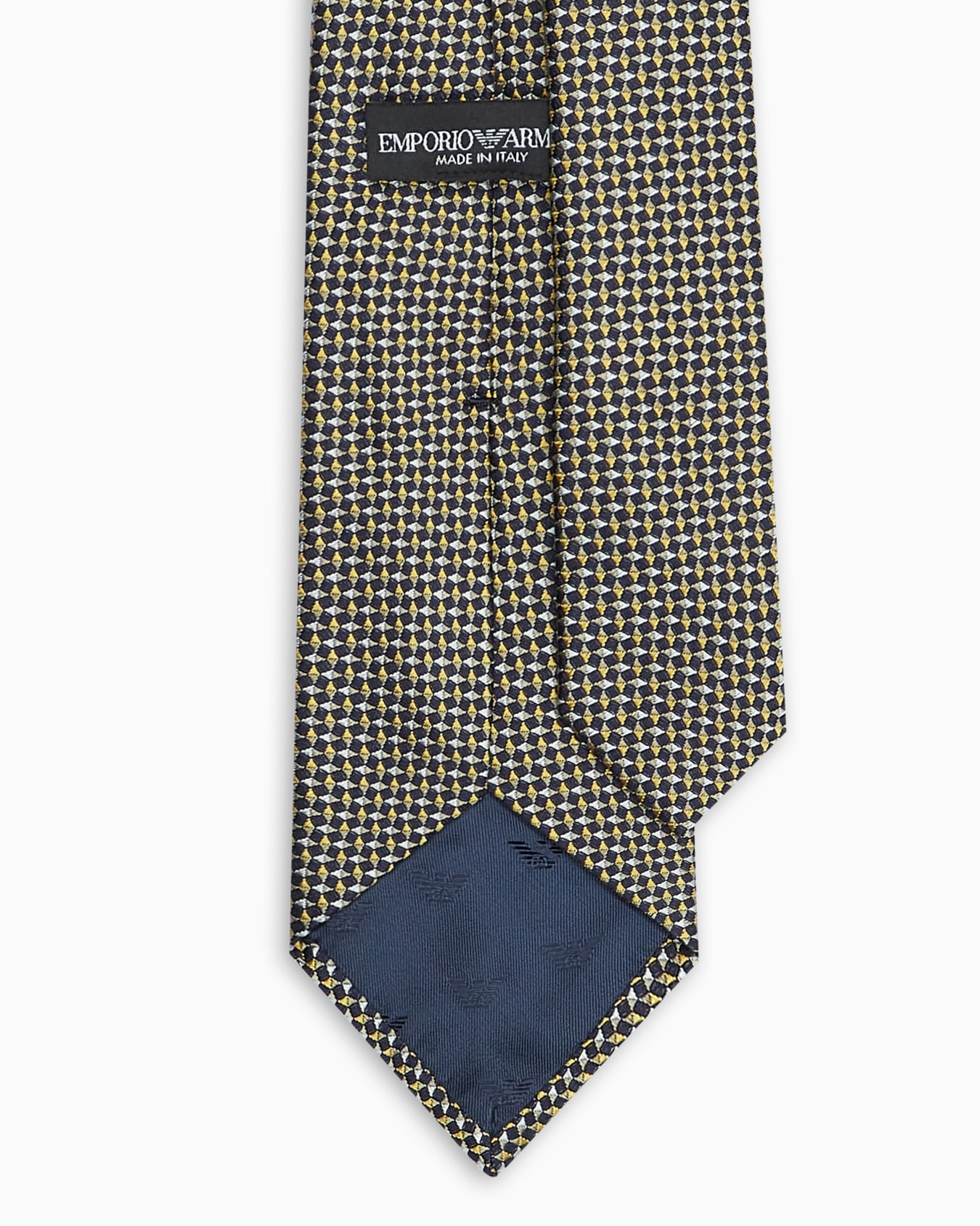 Pure silk tie with jacquard op-art motif Slide 1