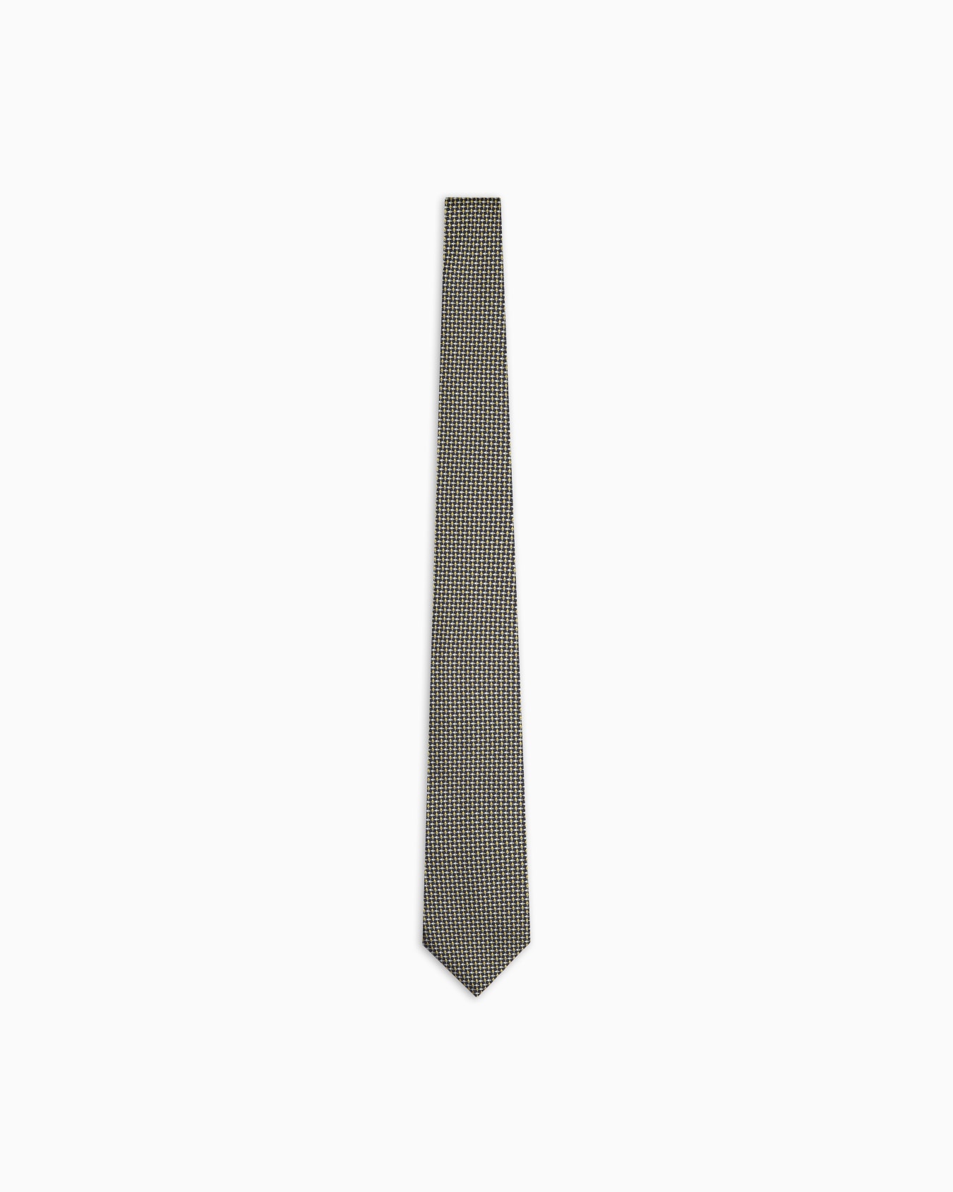Pure silk tie with jacquard op-art motif Slide 0